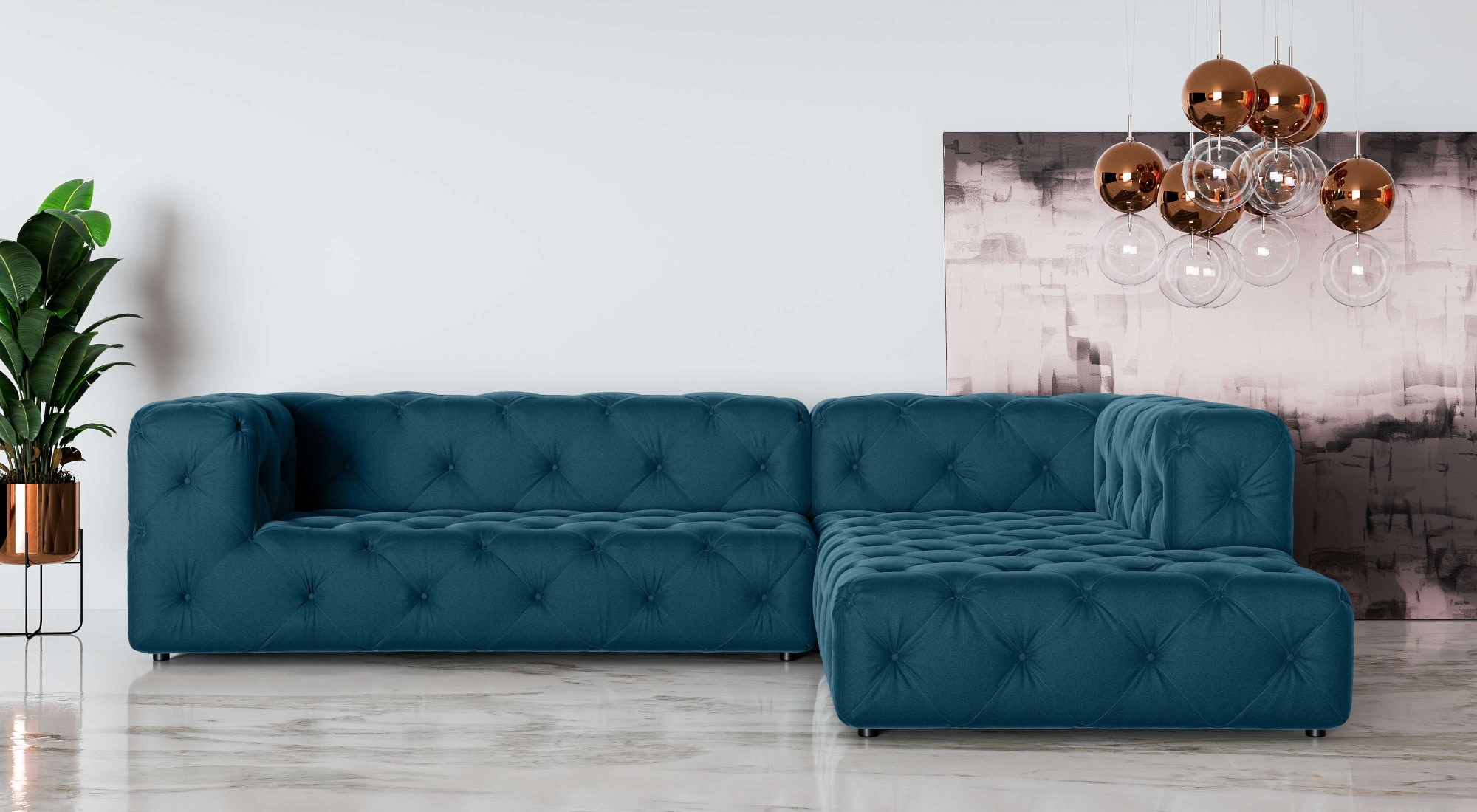 Places of Style Ecksofa "FOLLINA", L-Form, mit klassischer Chesterfield-Kno günstig online kaufen