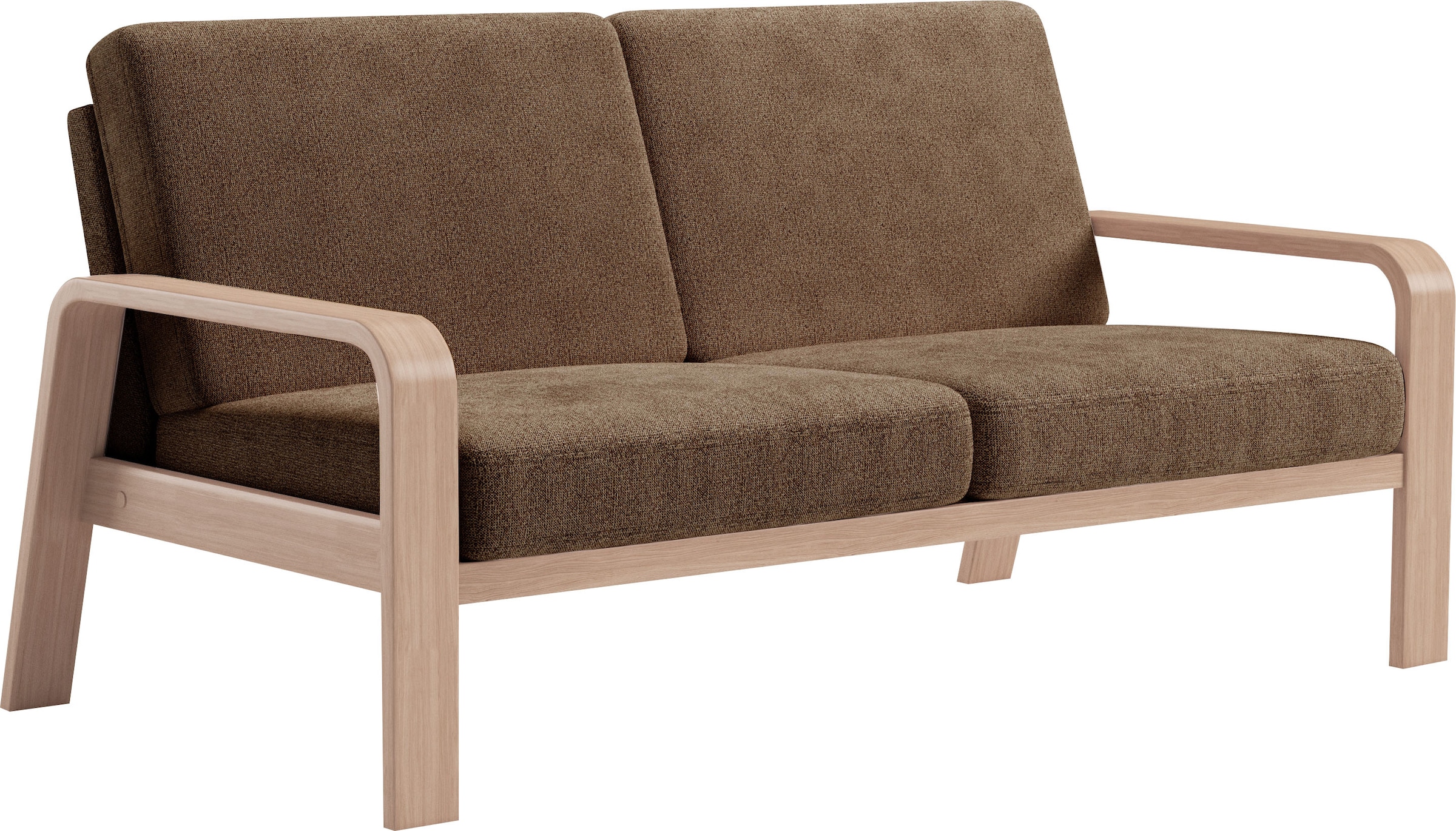 sit&more 2,5-Sitzer »Kolding«, Armlehnen aus Buchenholz in natur, verschiedene Bezüge und Farben