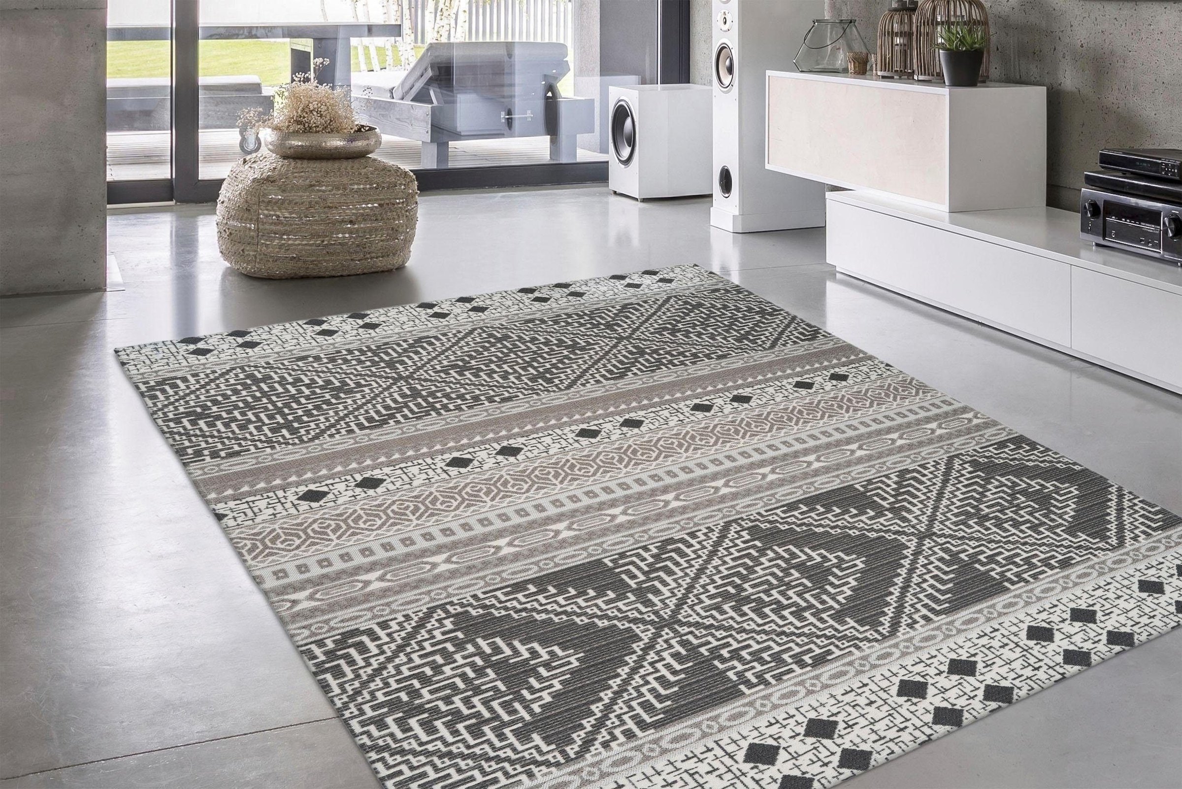 calo-deluxe Teppich »Rico 403«, rechteckig, 10 mm Höhe, In- und Outdoor geeignet, pflegeleicht, Wohnzimmer