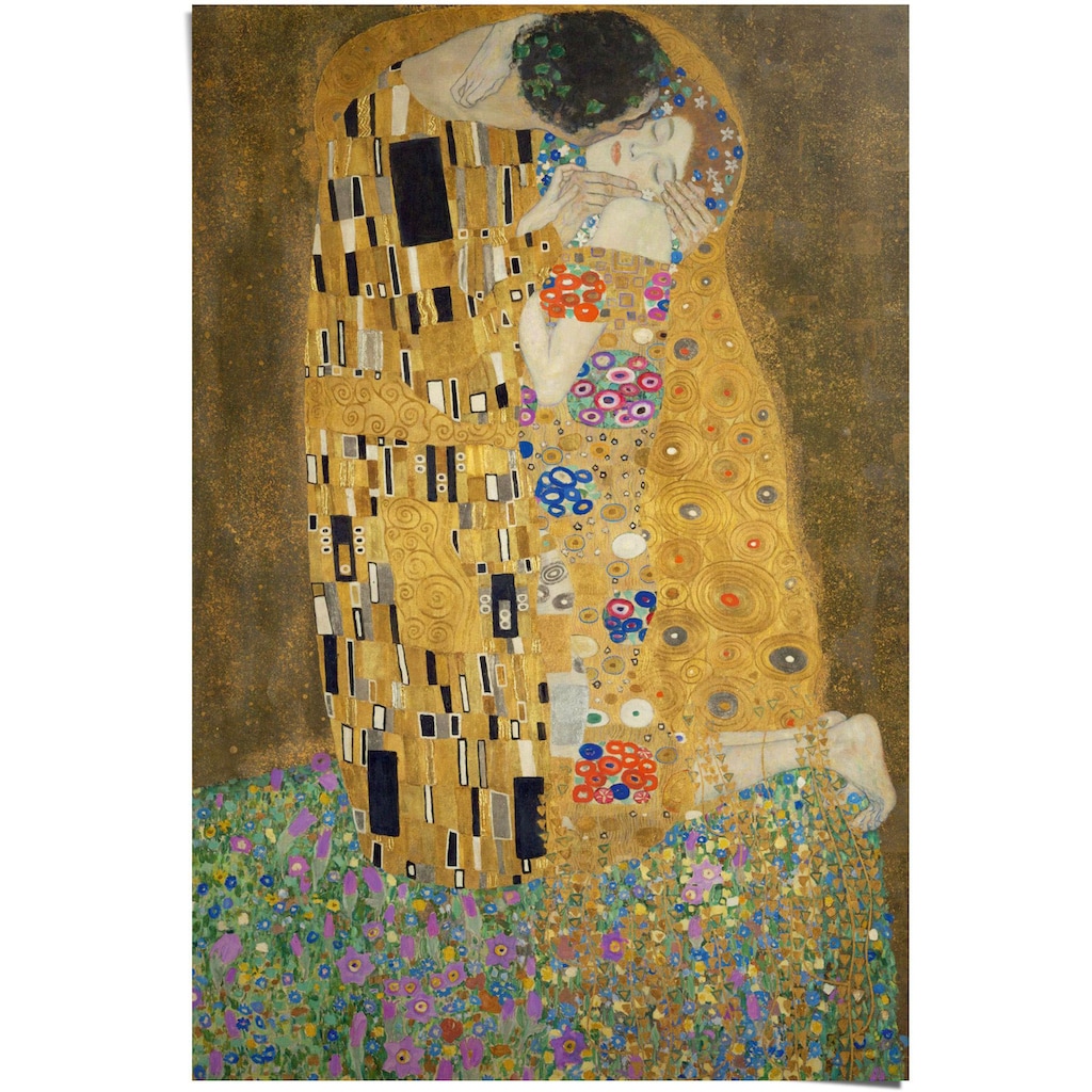 Reinders! Poster »Poster Der Kuss Gustav Klimt«, Kunst, (1 St.)