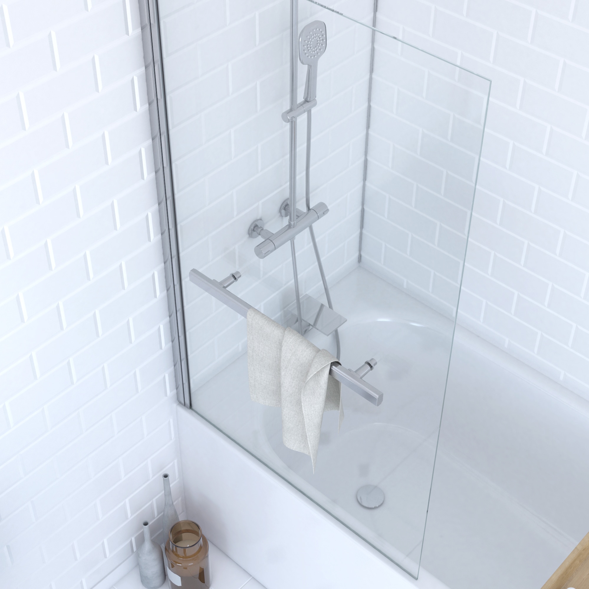 Marwell Badewannenfaltwand »Prime Chrome«, für Badewanne, hochwertige Aluminiumrahmen
