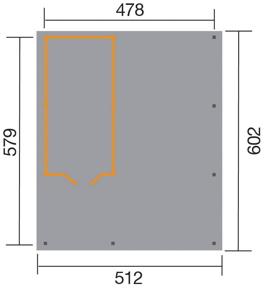 weka Einzelcarport »607 Gr.2«, Holz, 270 cm, braun, inkl. XL Geräteraum
