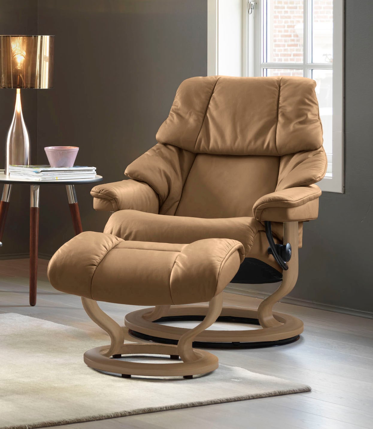 Stressless® Relaxsessel »Reno«, (Set, Relaxsessel mit Hocker), mit Hocker, günstig online kaufen