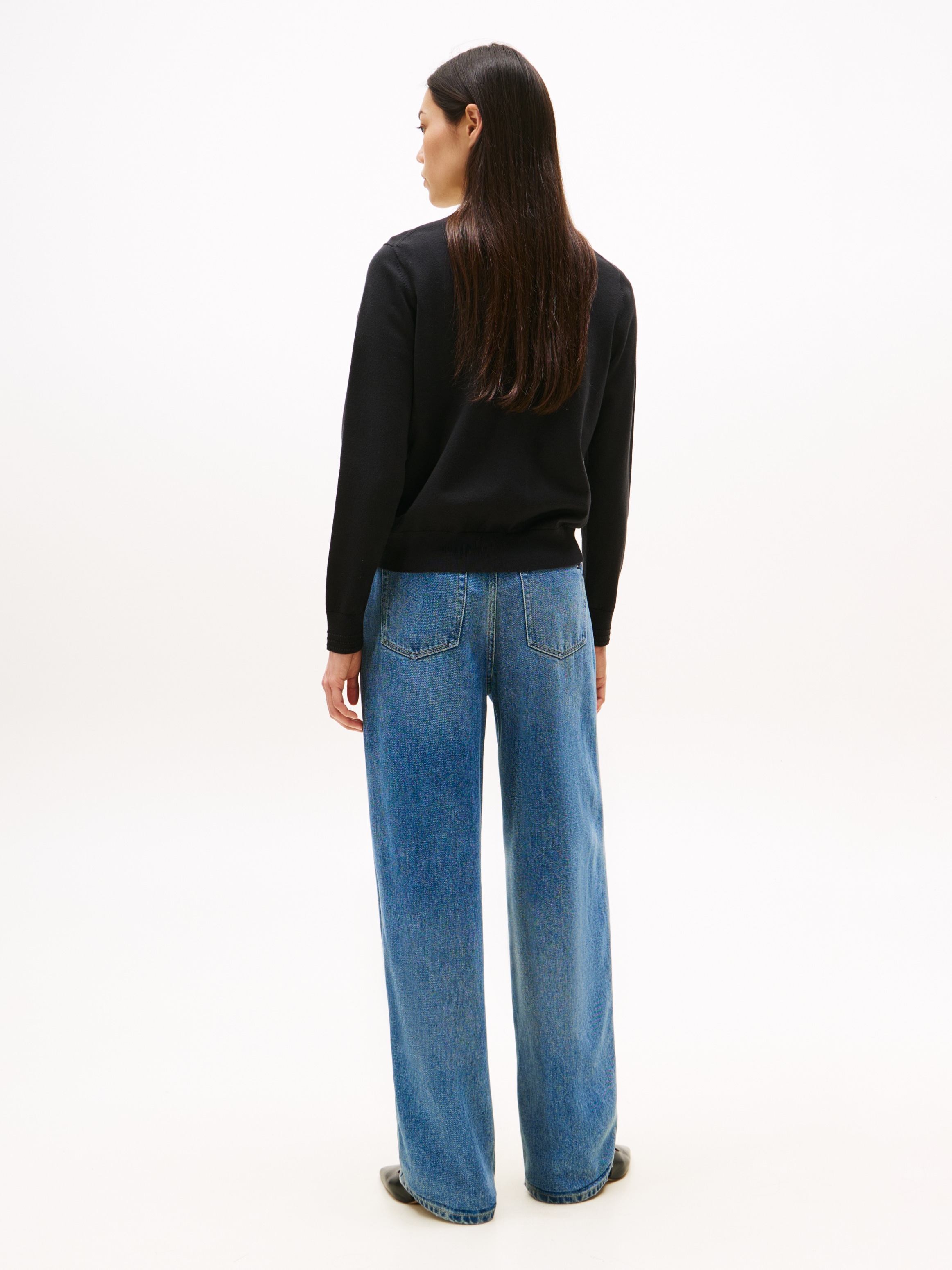 Tommy Hilfiger Cardigan »CO JERSEY STITCH CARDIGAN«, mit Logostickerei