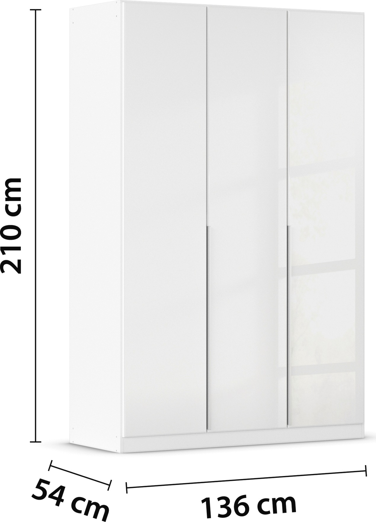 rauch Drehtürenschrank »Kleiderschrank Kleiderschränke Schrank Garderobe AGORDO mit Glasfront«, (in zwei Griff-Farben), durchdachte Innenausstattung, in 6 Breiten und 2 Höhen MADE IN GERMANY