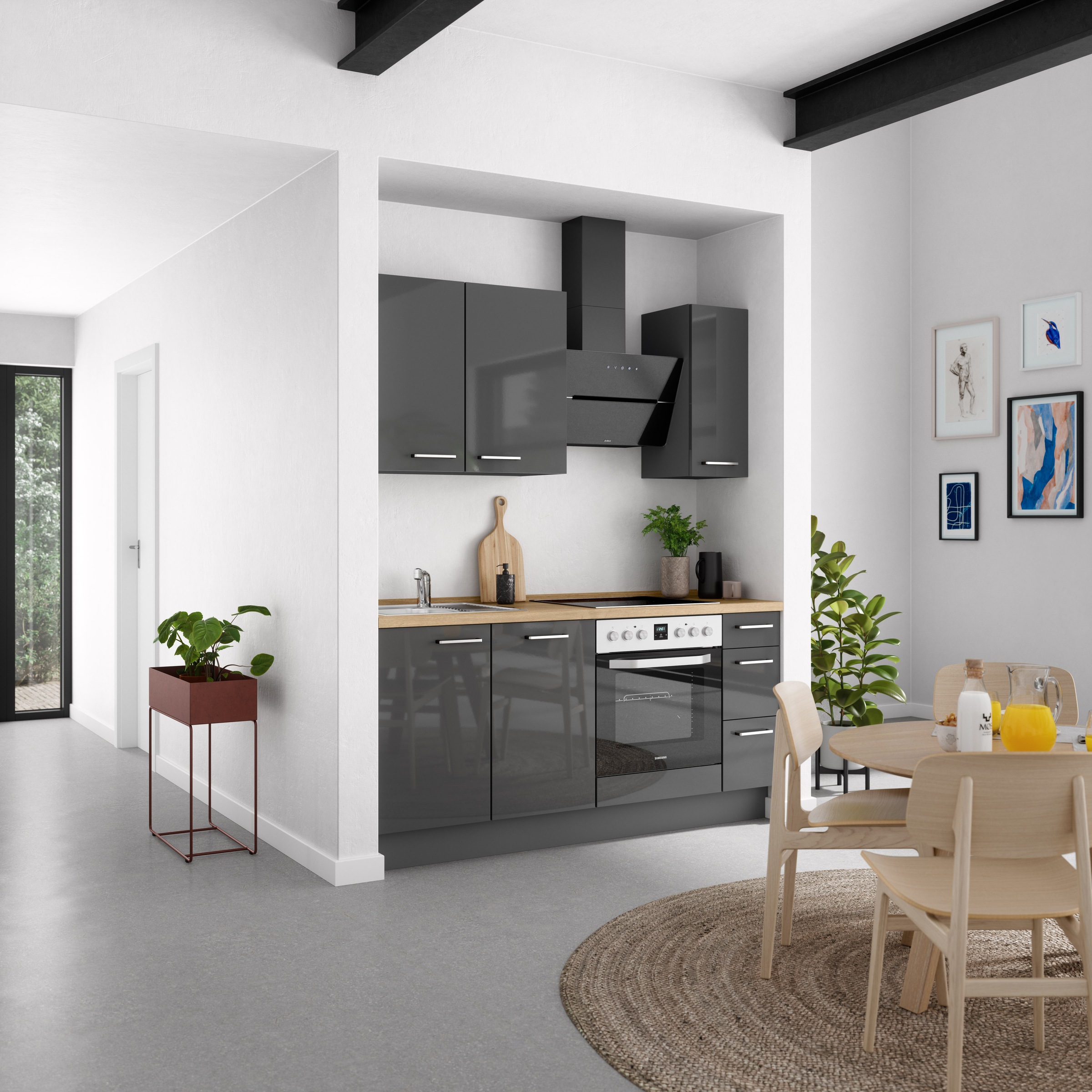 nobilia® Küchenzeile »"Flash II"«, vormontiert, Ausrichtung wählbar, Breite 180 cm, wahlw. mit E-Geräten