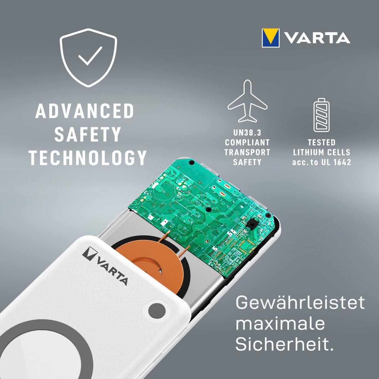 VARTA Powerbank »VARTA Wireless Power Bank 10000 mAh mit Ladekabel«