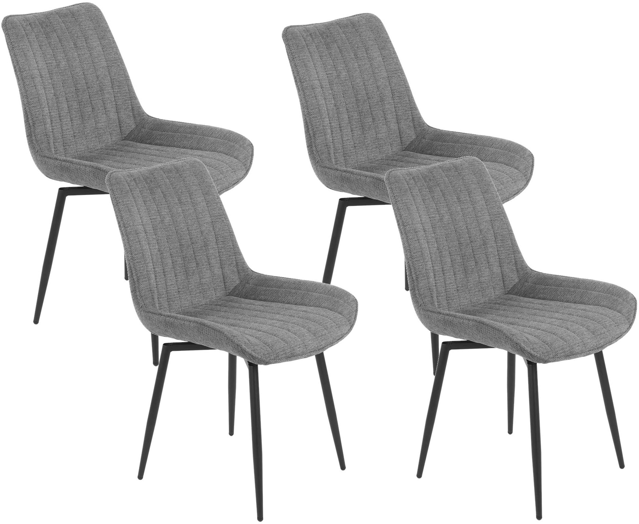 HELA 4-Fußstuhl »NEWPORT«, (Set), 4 St., Microfaser-Webstoff, 4-Fuß,XL-Sitz günstig online kaufen