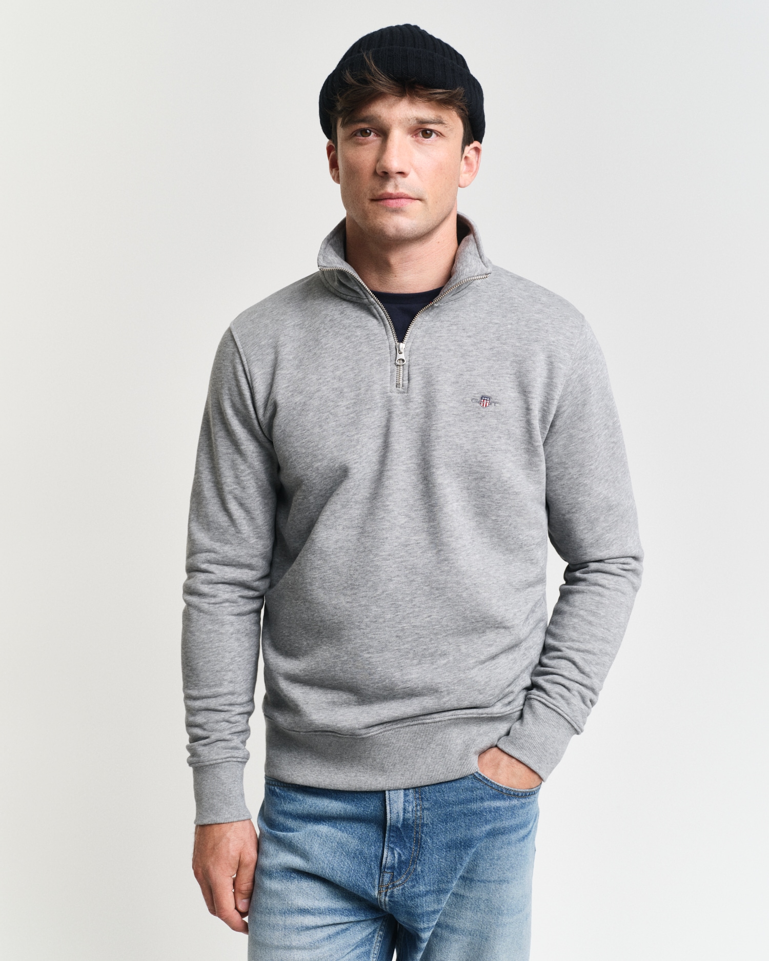 Gant »REG SHIELD HALF ZIP SWEAT«, mit Logostickerei auf der Brust
