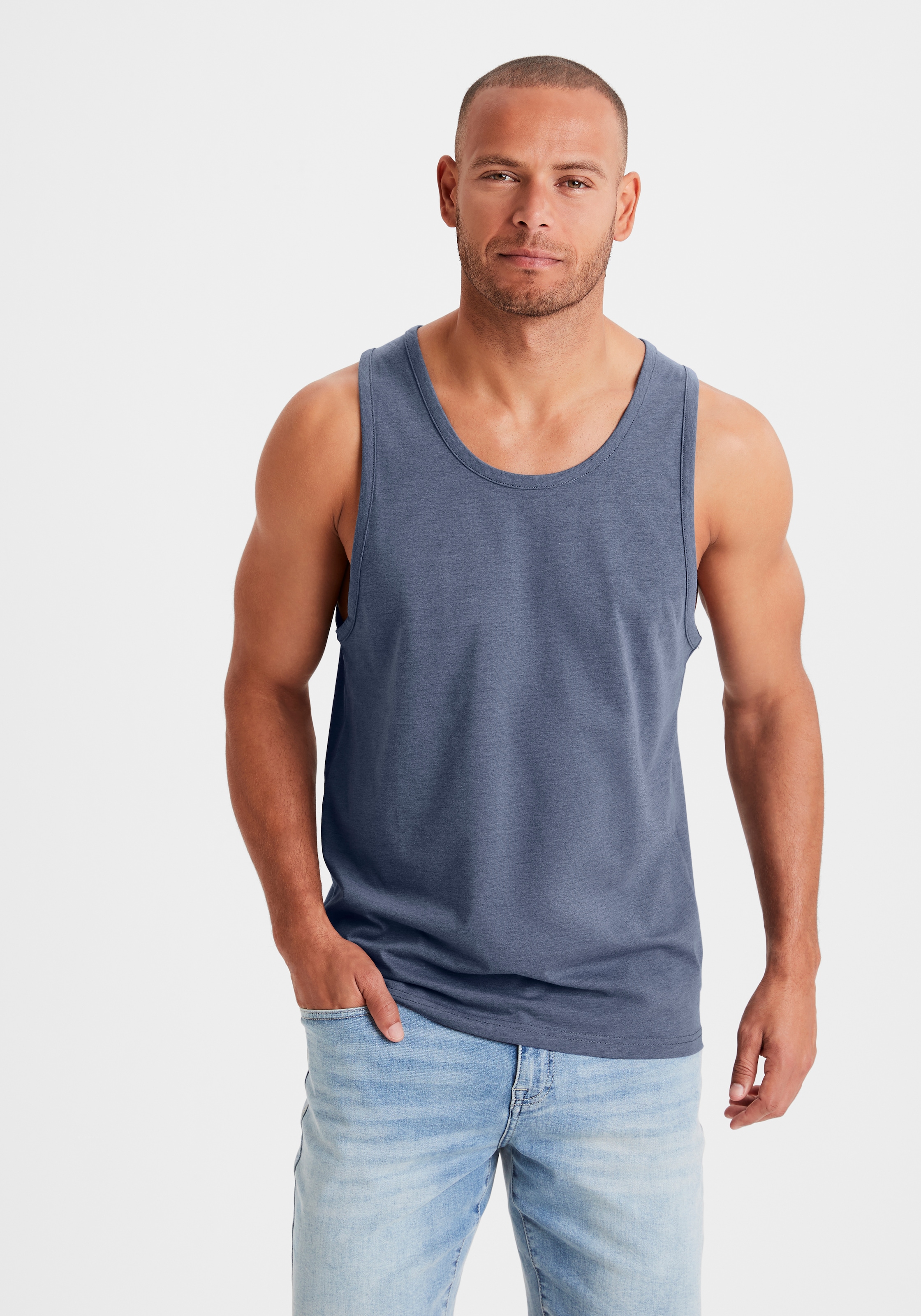 John Devin Tanktop, (Packung, 2 tlg.), in schöner Melange-Optik