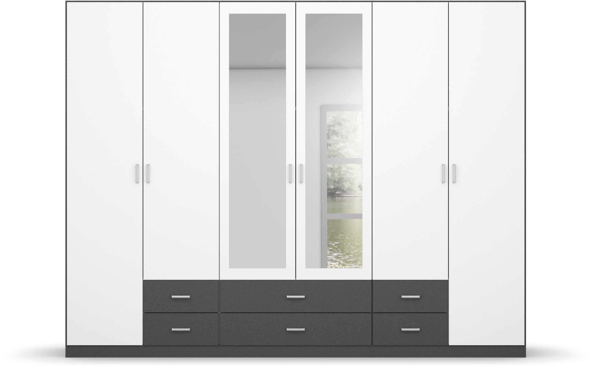 rauch Kleiderschrank »Schrank Garderobe Wäscheschrank GAMMA in 3 Breiten«, viel Stauraum mit 6 Schubladen, mit Spiegel TOPSELLER MADE IN GERMANY