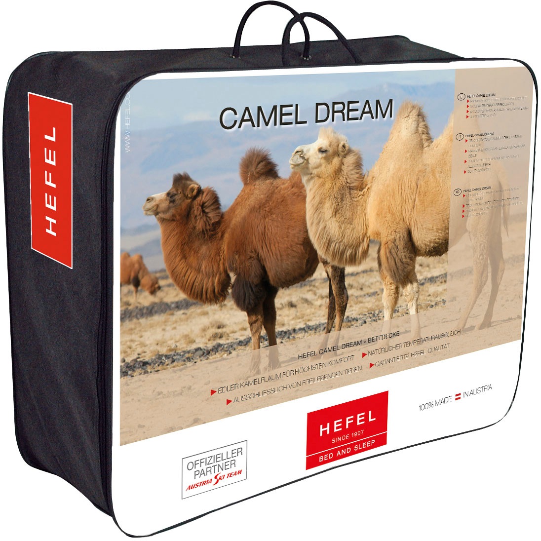 Hefel Naturhaarbettdecke »Camel Dream Ganzjahresdecke«, normal, Füllung Kamelhaar, Bezug Baumwolle satin, (1 St.), Kuscheliges zartes Kamelhaar wirkt wie eine natürliche Klimaanlage