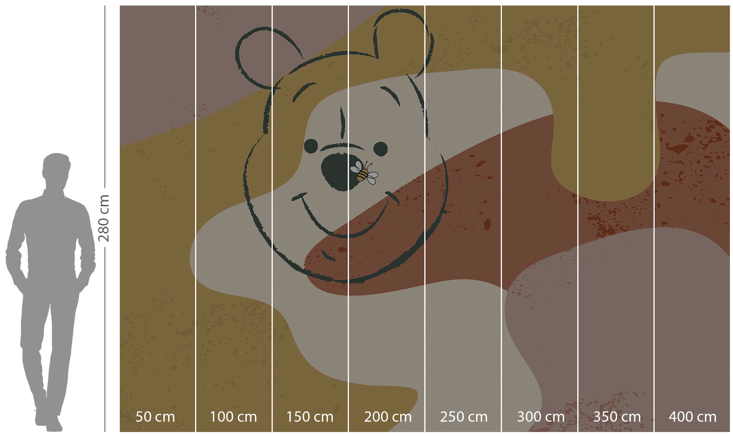 Komar Vliestapete »Digitaldruck Vlies - Winnie the Pooh Bee - Größe 400 x 280 cm«, bedruckt, Kinderzimmer