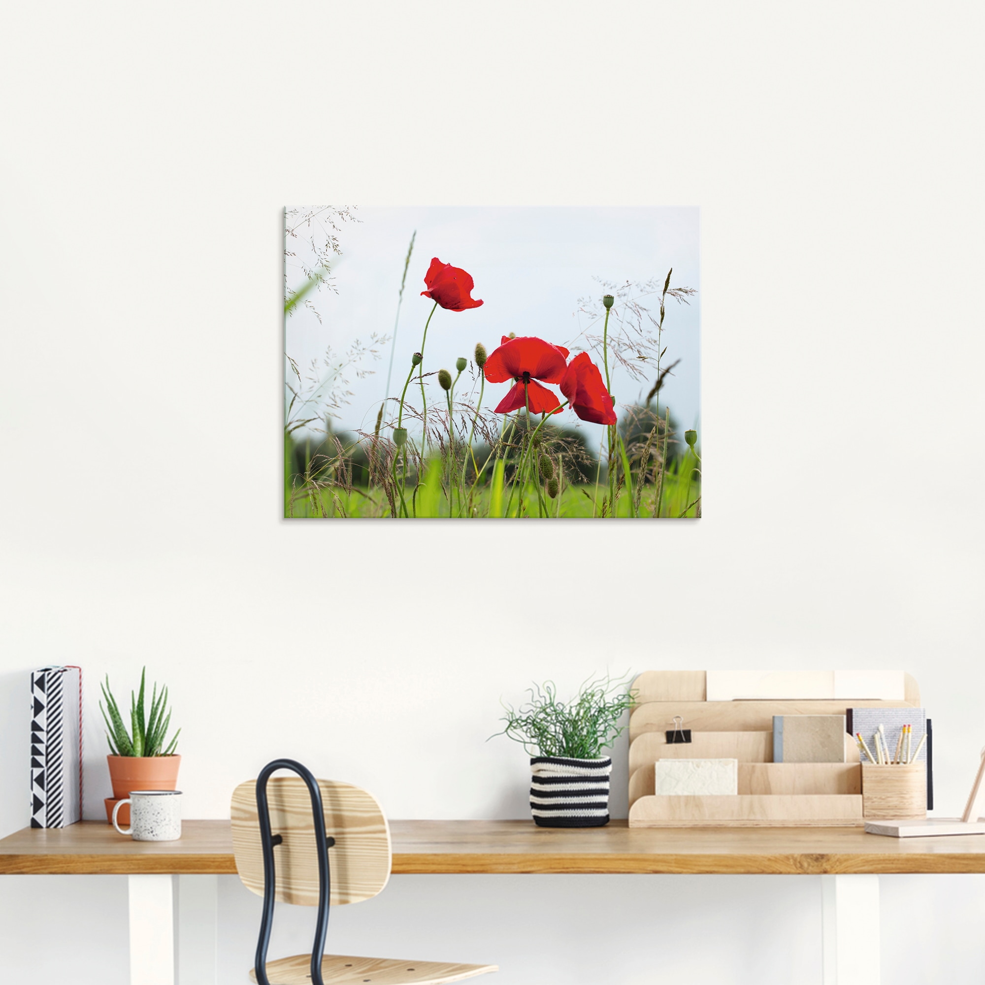 Artland Glasbild »Mohnblumen I« Blumen 1 Stk. tlg. in verschiedenen Größen