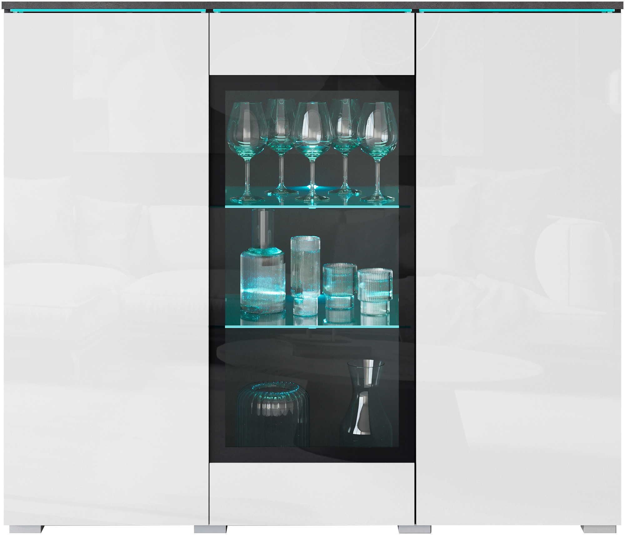 INOSIGN Highboard »Vera«, Highboard mit 4 Türen, 9 Fächern, verglasten Türen