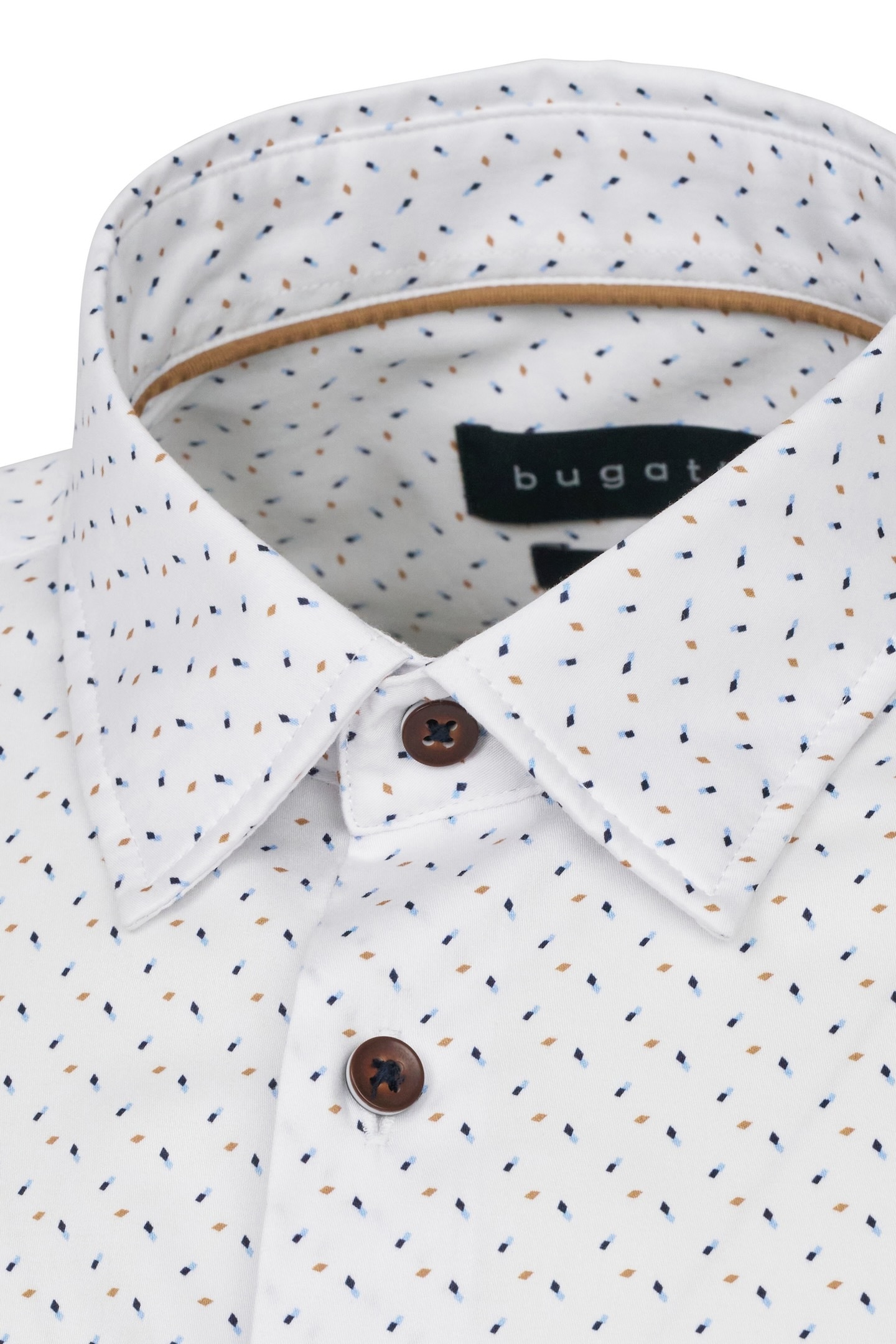 bugatti Langarmhemd, in Satinoptik und mit Under-Button-Down Kragen