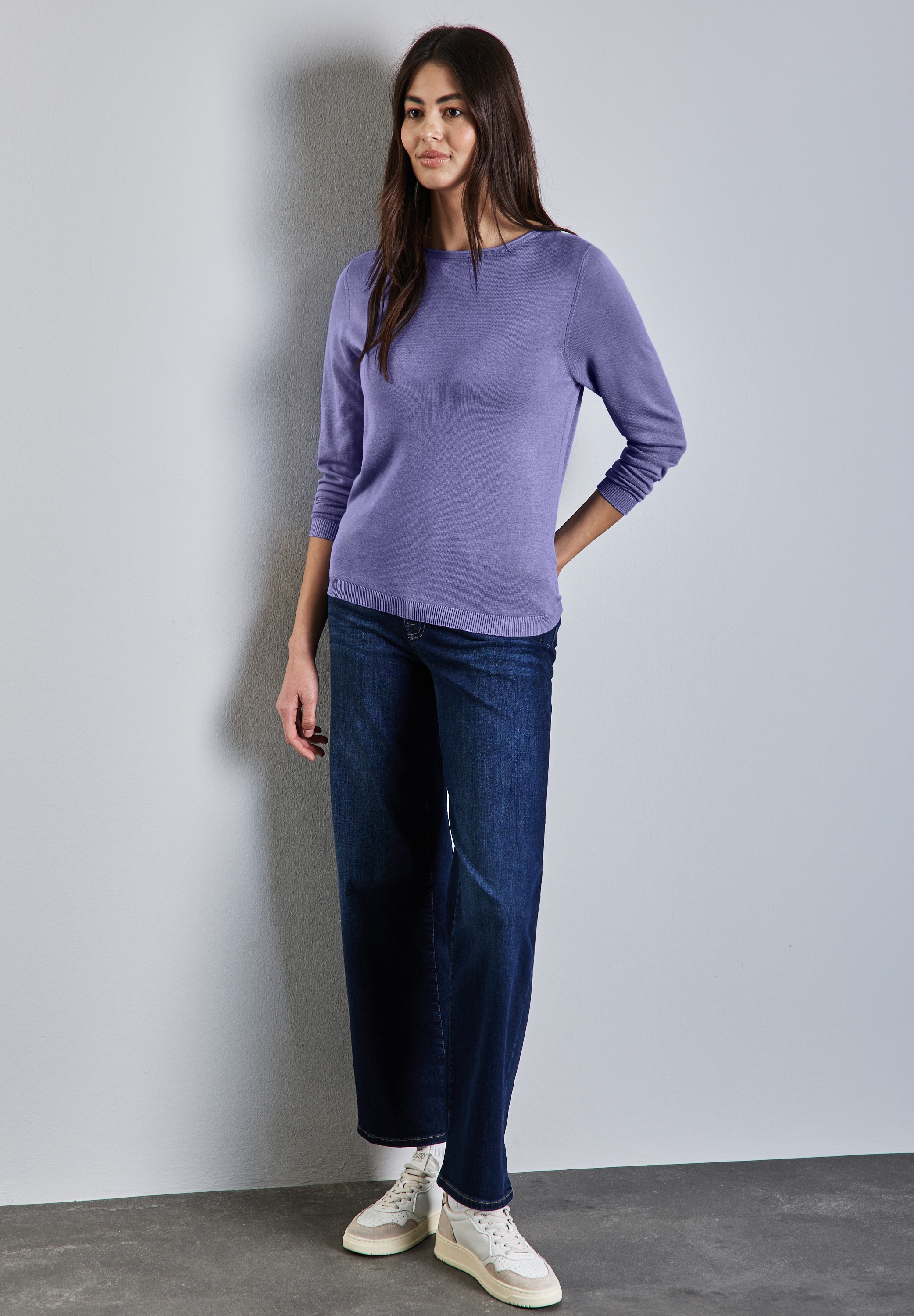 STREET ONE Strickpullover, mit Rollsaum am Ausschnitt