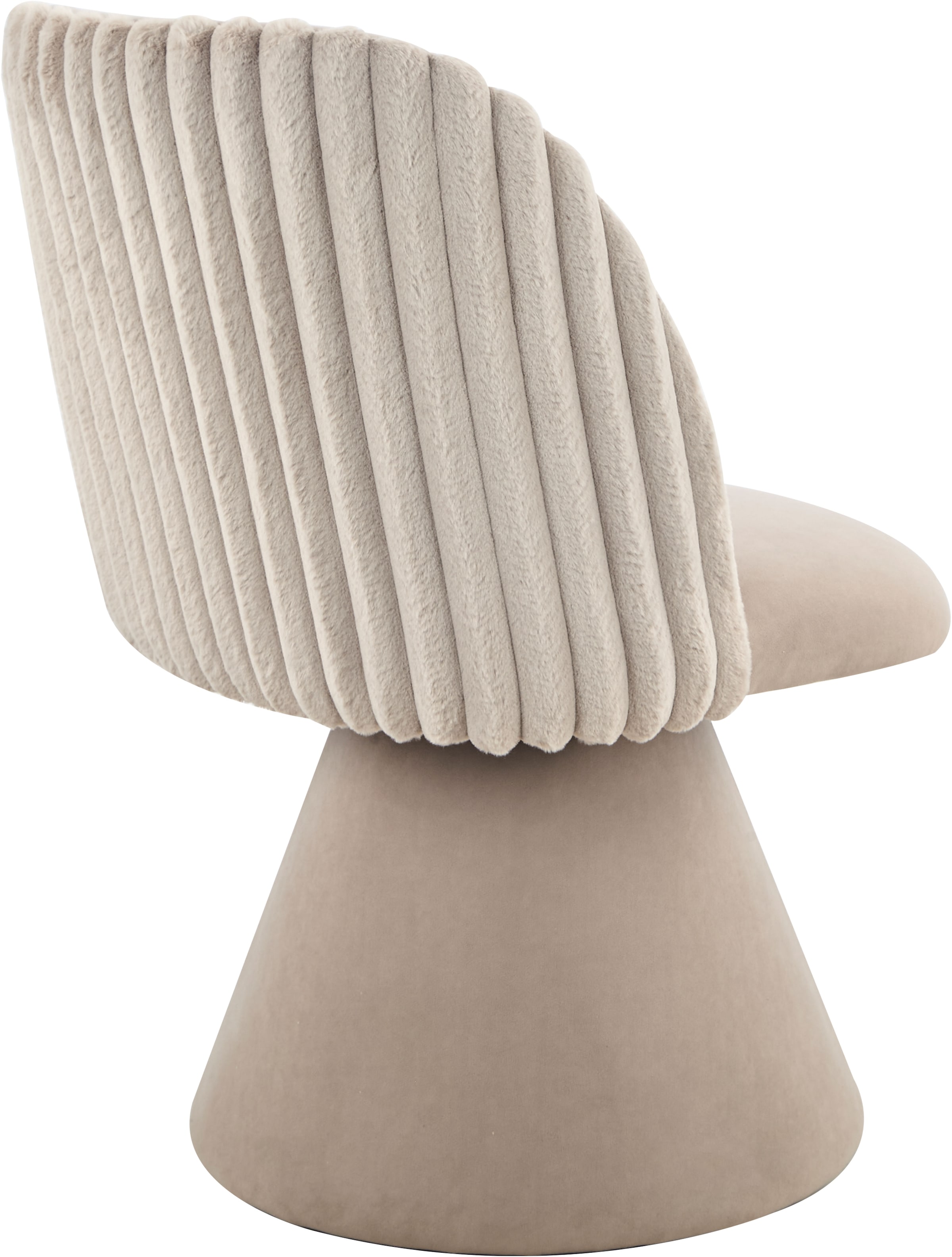 HELA Esszimmerstuhl »BARI I Drehstuhl« (Set) 1 Stk.360° drehbar, Polsterfuß, Materialkombi, Außen Felloptik Innen Velvet