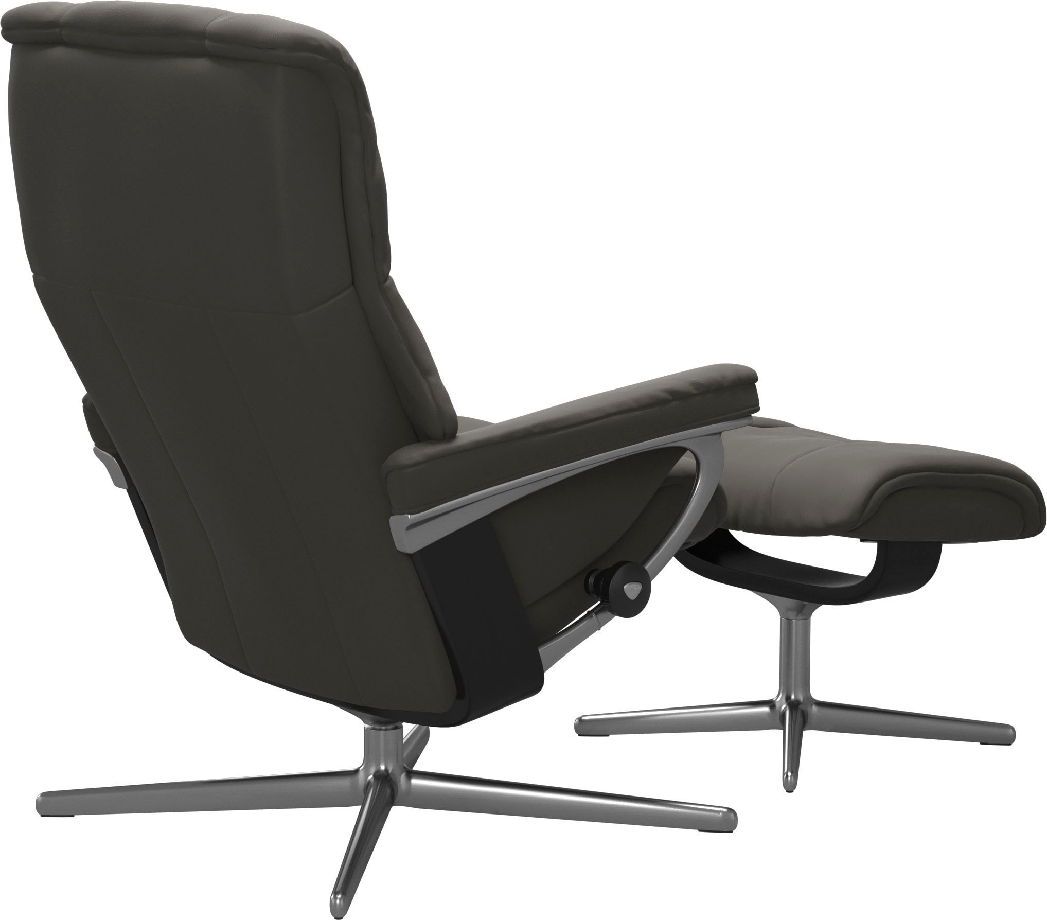 Stressless® Relaxsessel »Mayfair«, (Set, Relaxsessel mit Hocker), mit Hocker, mit Cross Base, Größe S, M & L, Holzakzent Schwarz