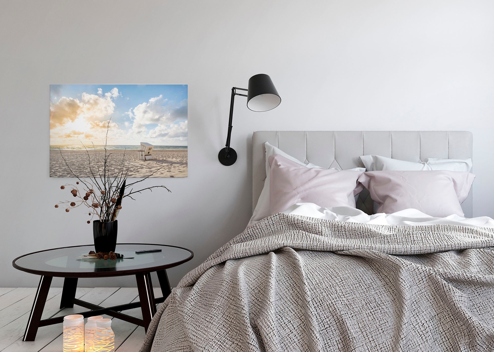 A.S. Création Leinwandbild »Beach Chair«, Kunst-Gemälde-Kinder, (1 St.), Strand Meer Keilrahmen Natur Leinwand-Bild Wohnzimmer modern Wandbild