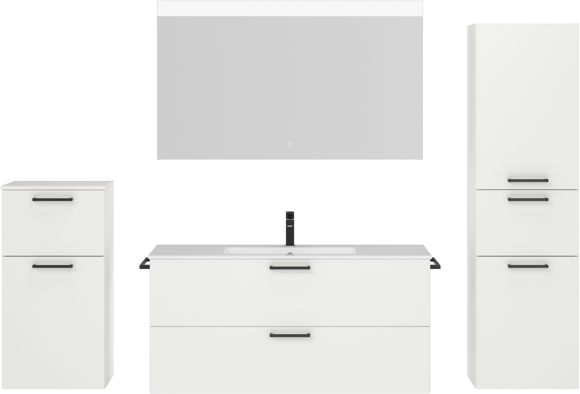 nobilia® Badmöbel-Set »Tolvina«, (4 St., vormontiert, mit Soft-Close), inkl günstig online kaufen