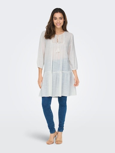 ONLY Tunikakleid »ONLVINNIE LIFE 3/4 LACE TUNIC WVN NOOS«, als Minikleid oder Tunikabluse tragbar