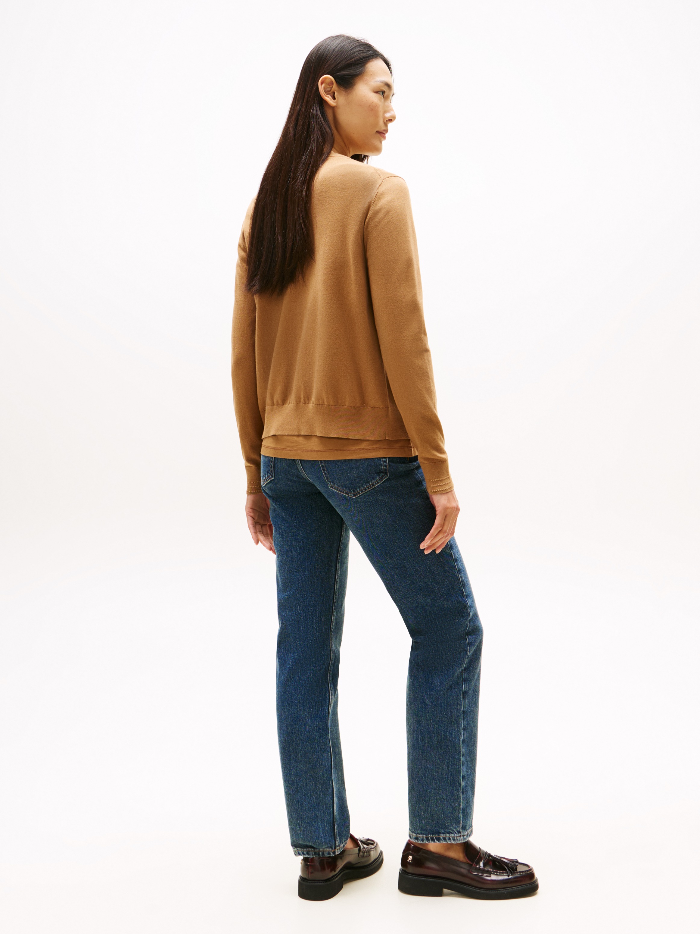 Tommy Hilfiger Cardigan »CO JERSEY STITCH CARDIGAN«, mit Logostickerei
