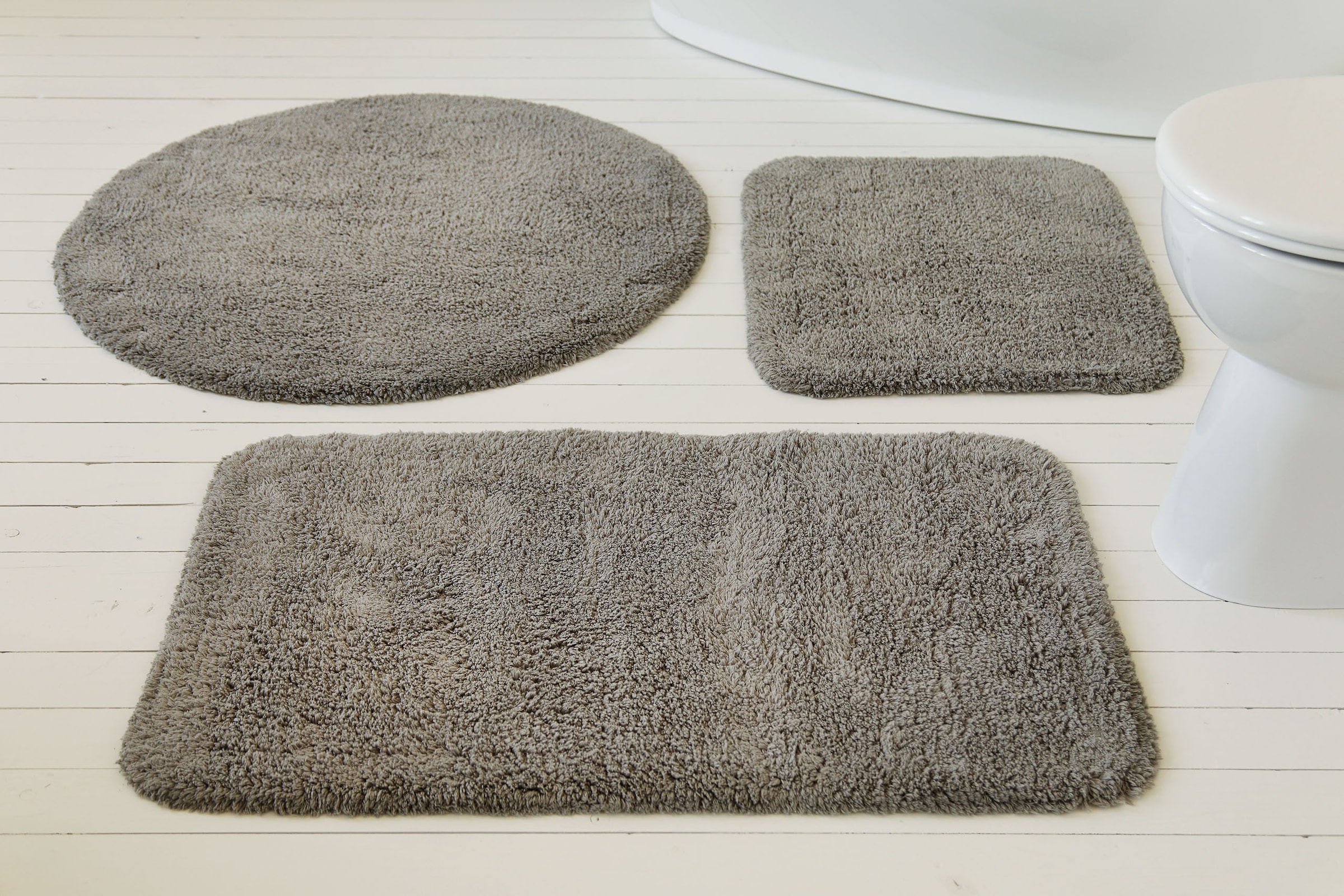 my home Badematte »Kian«, fußbodenheizungsgeeignet, Badvorleger, Badteppich aus 100%Baumwolle, weich, waschbar, saugfähig