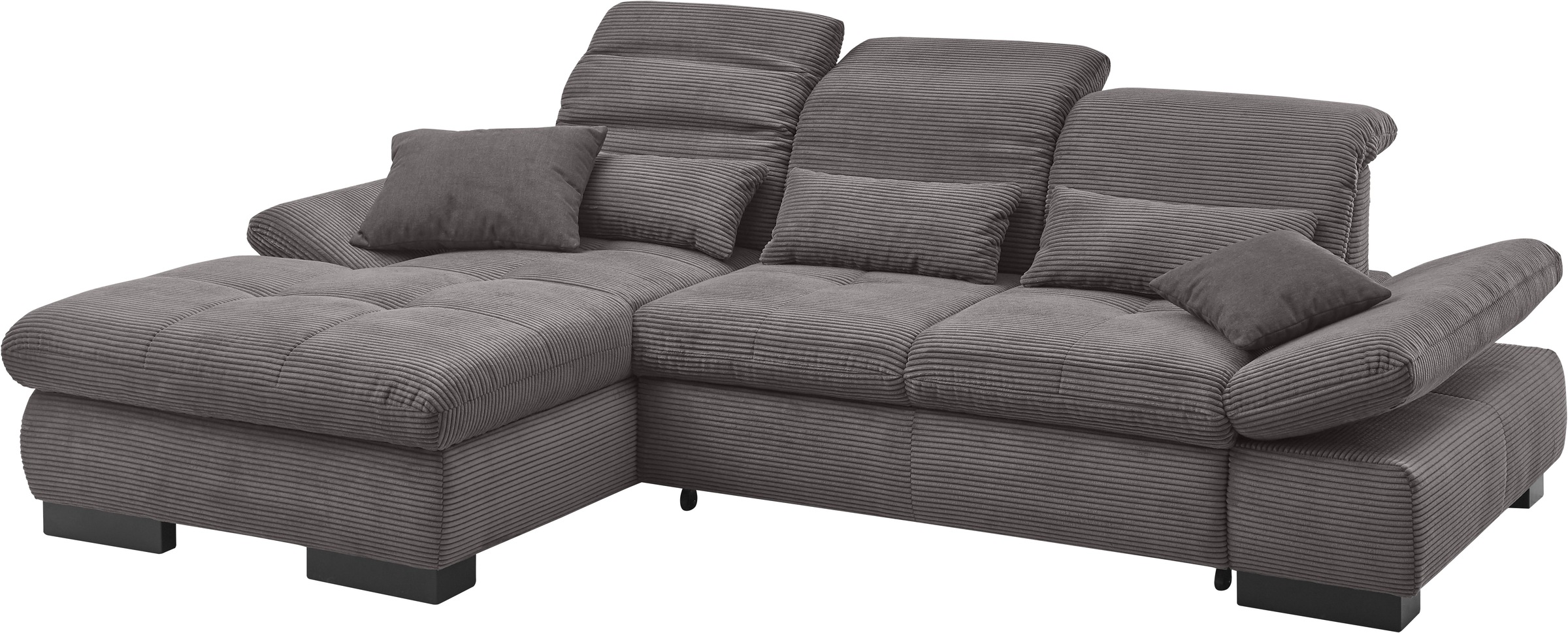 set one by Musterring Ecksofa »SO4100 V«, mit verstellbaren Kopfteilen, wahlweise mit Funktionen, Cord-Bezug