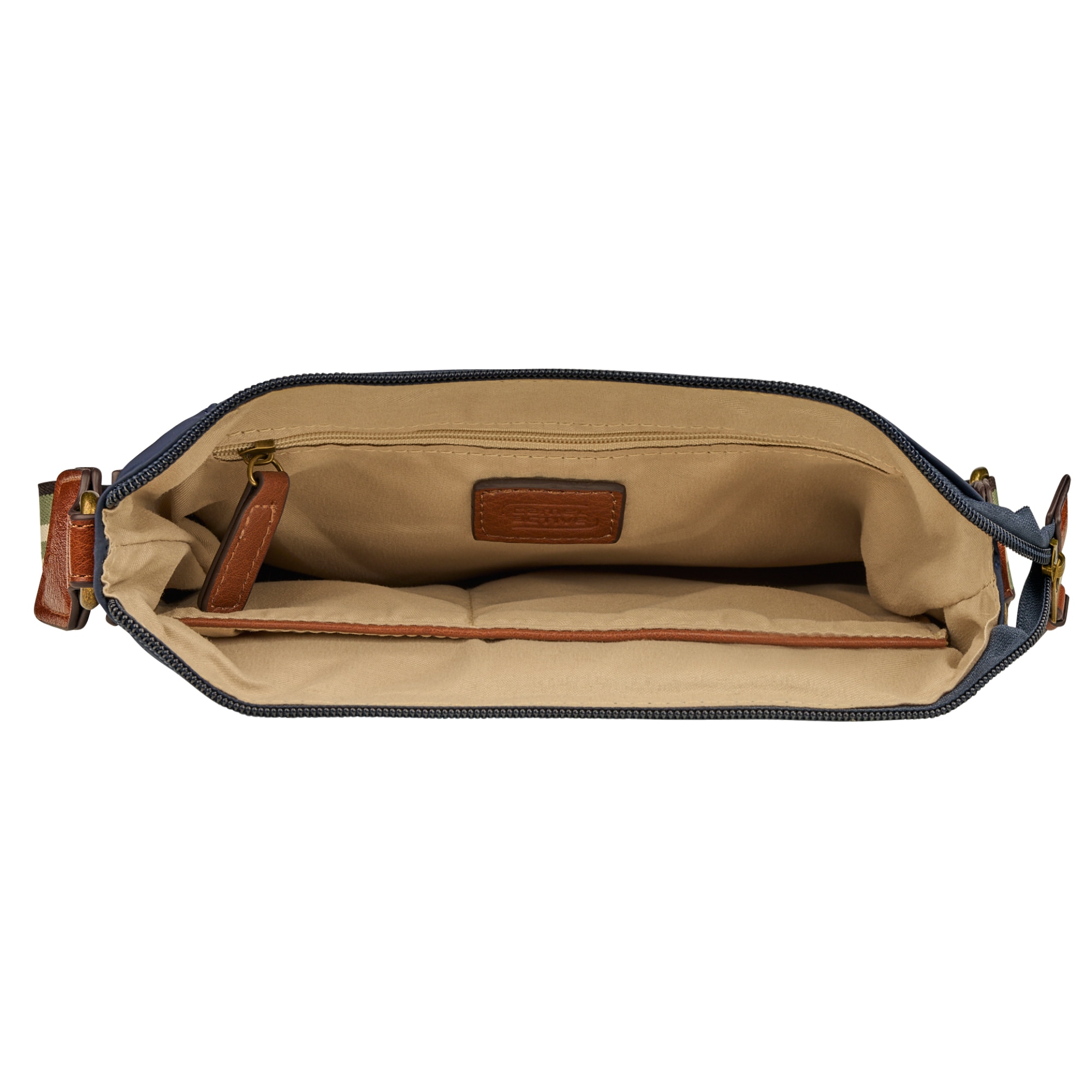 camel active Umhängetasche »Bari« aus hochwertigem matten Nylon mit gestreiftem Gewebeband