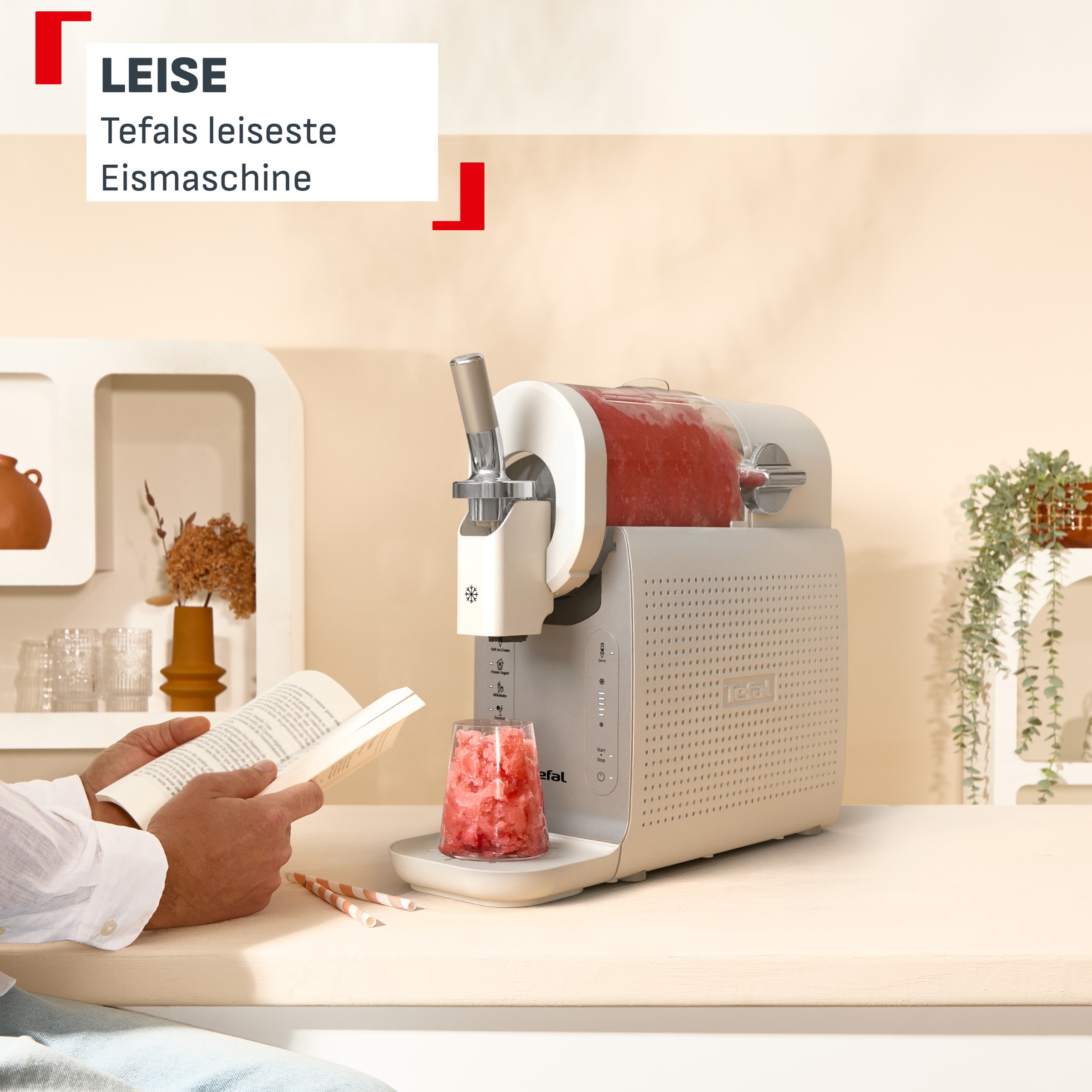 Tefal Slush-Eismaschine »Freezi« 5 Automatikprogramme, 8 Portionen in einer Zubereitung, Spülprogramm