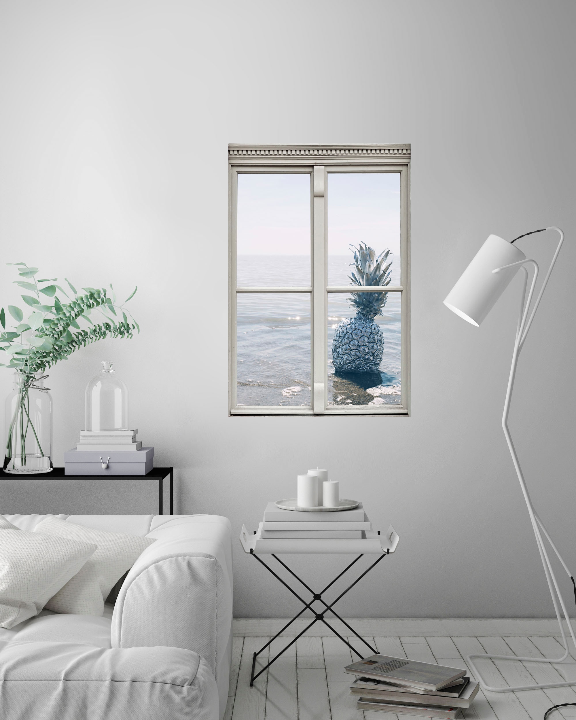 queence Wandsticker »Ananas«, Wandsticker, Wandbild, selbstklebend, 3D, Fenster