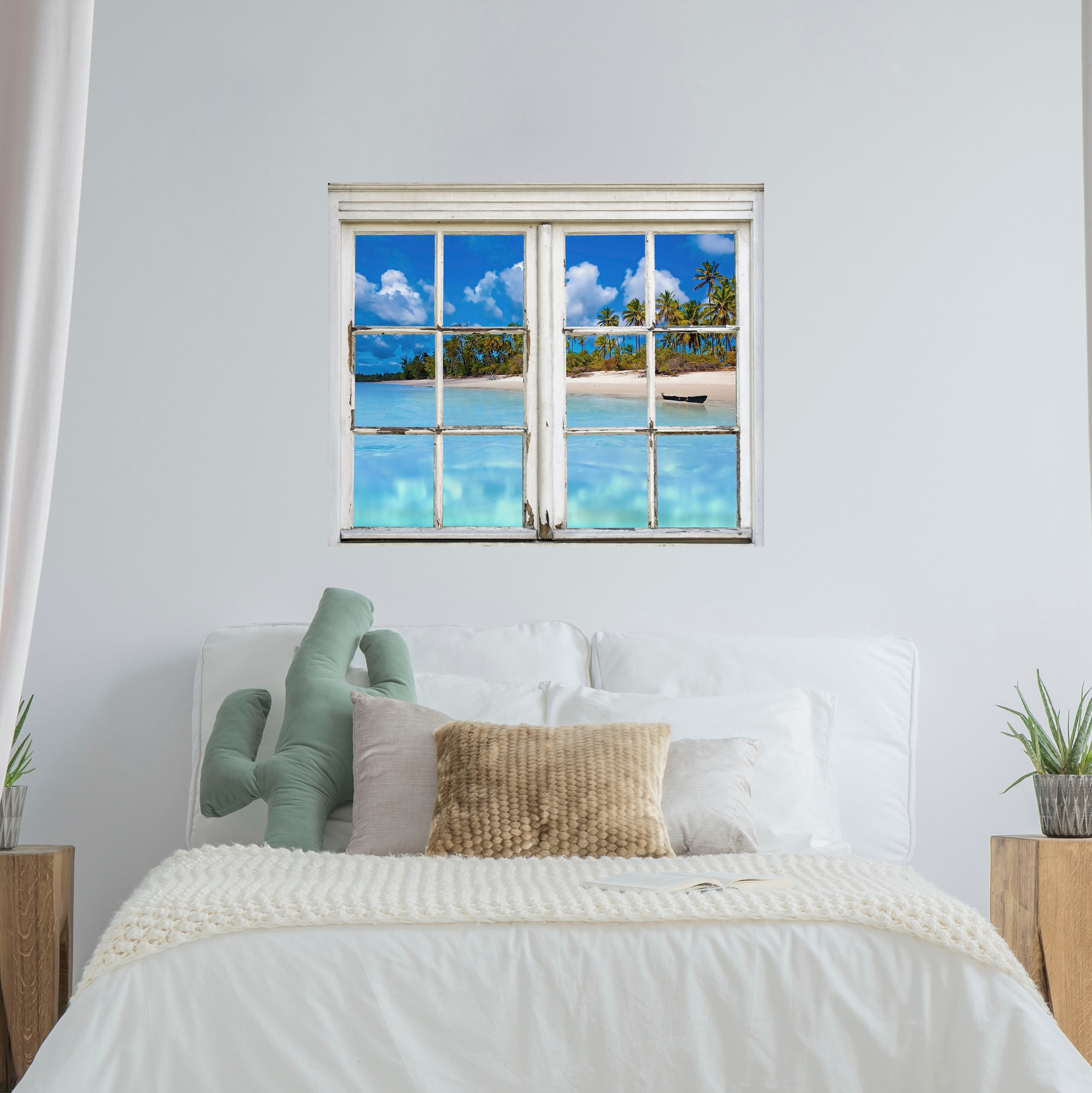 queence Wandsticker »Insel«, Wandsticker, Wandbild, selbstklebend, 3D, Fenster