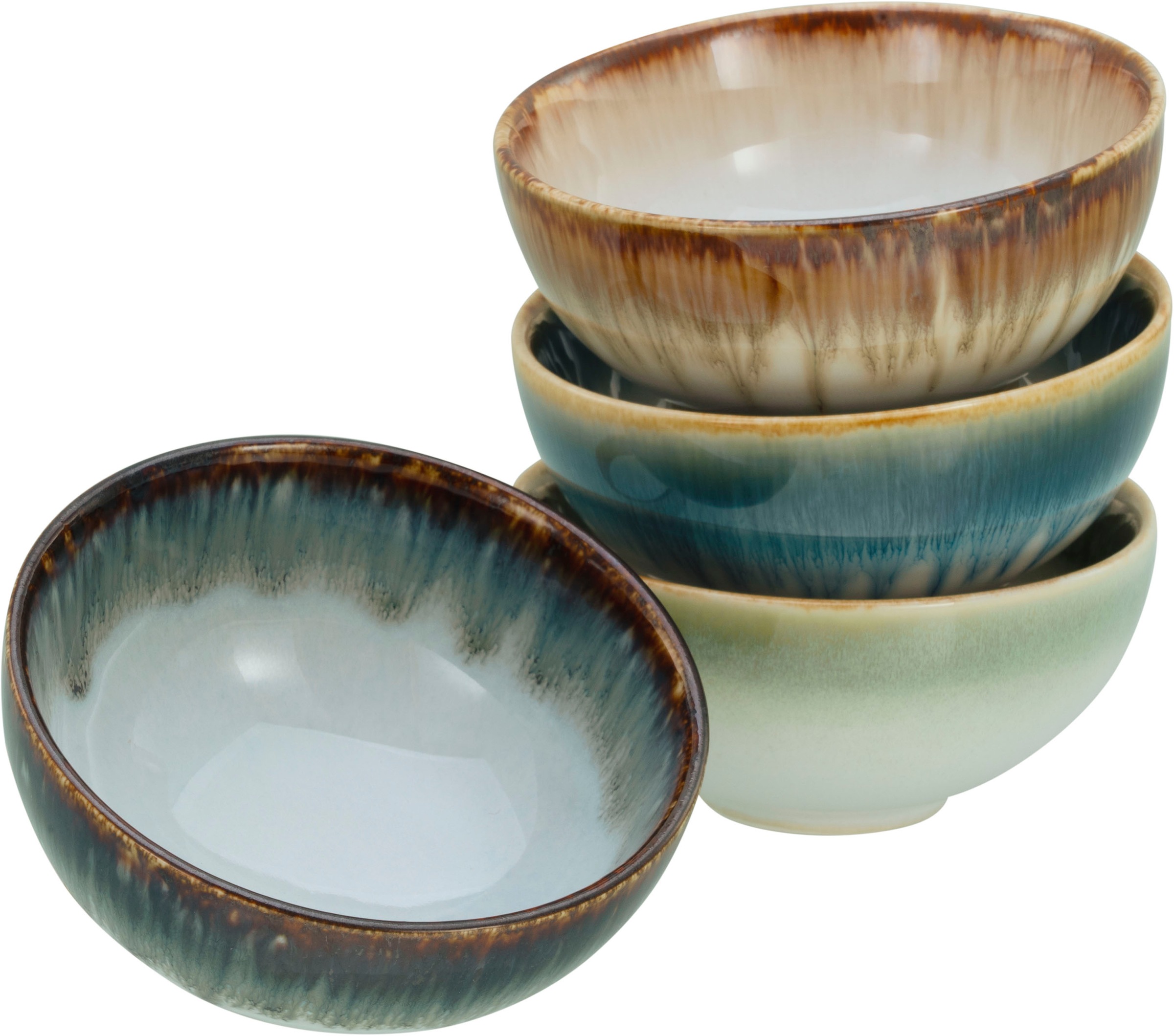 CreaTable Schale »Cascade, Sojaschale 4-tlg« 4 Stk. aus Steinzeug Rekativgl günstig online kaufen