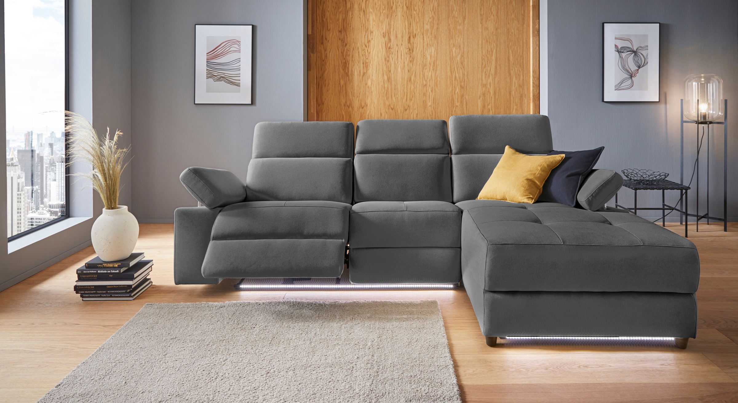 Places of Style Ecksofa »Kilado, L-Form,«, mit Relaxfunktion, verstellbarer günstig online kaufen