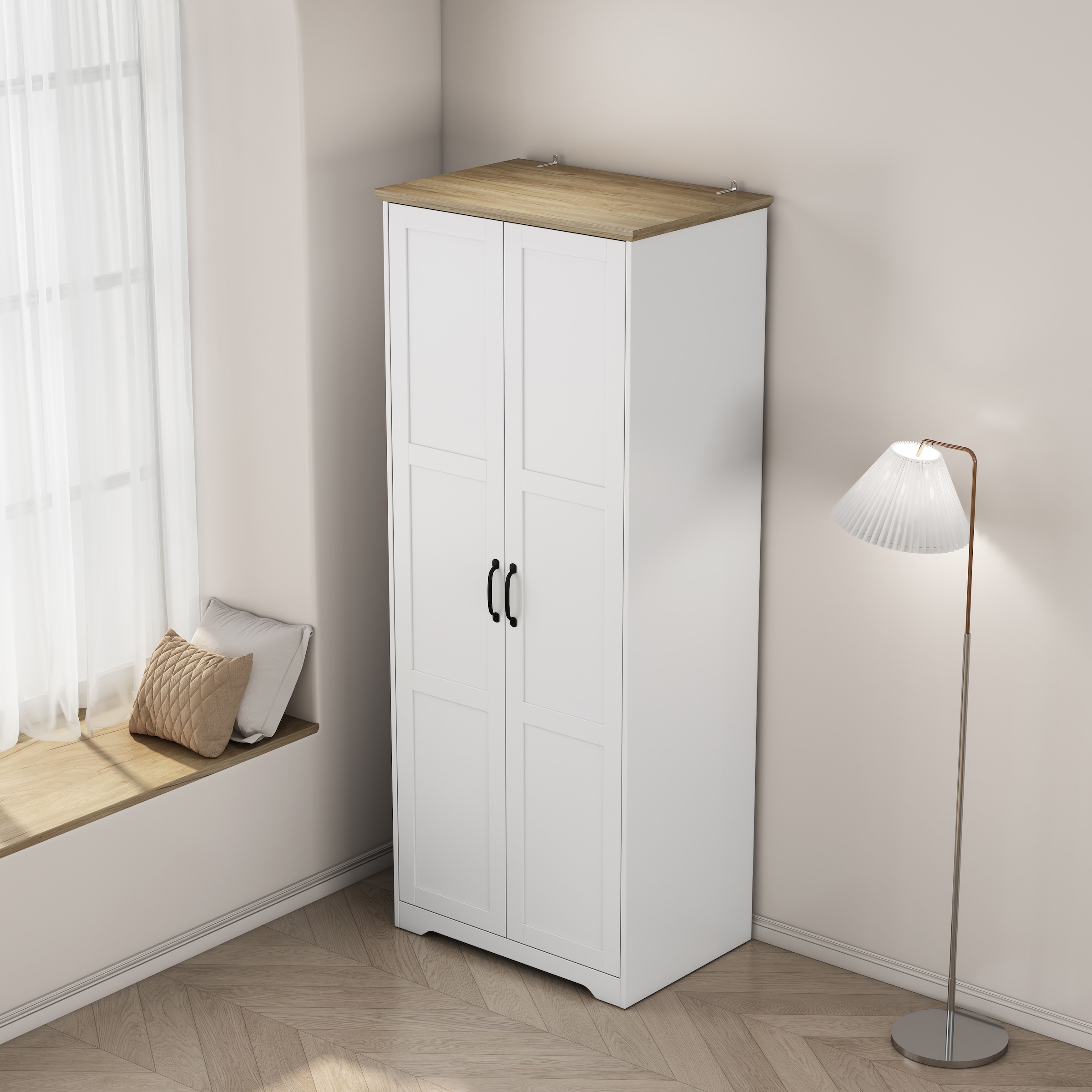 OTTO home Kleiderschrank »Emmilia Schrank Schlafzimmerschrank im Landhaus Design« Landhaus Schrank mit  2 Türen in Breite 82,7cm, Höhe 2m