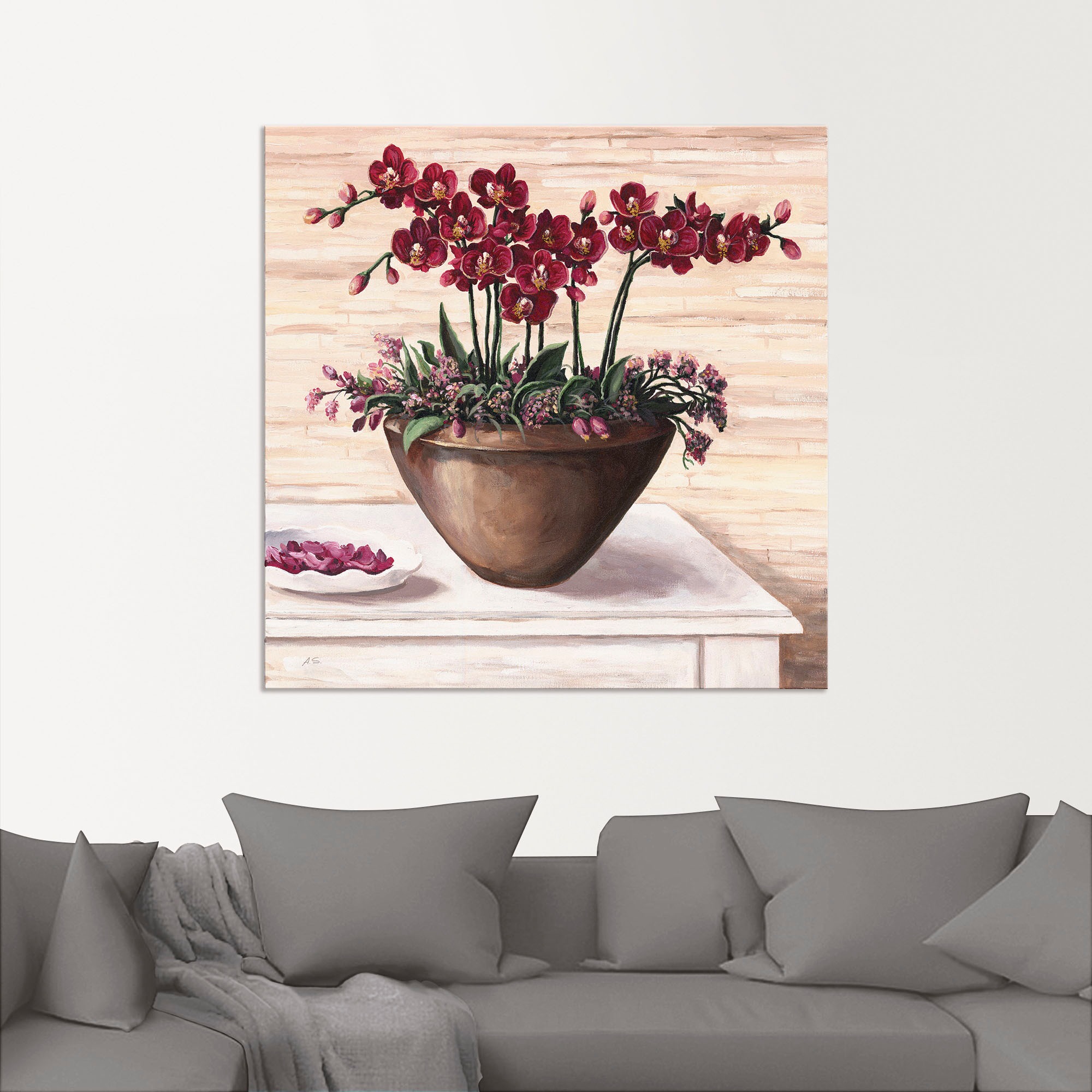 Artland Wandbild »Orchideen in Bordeaux«, Blumen, (1 St.), als Alubild, Out günstig online kaufen