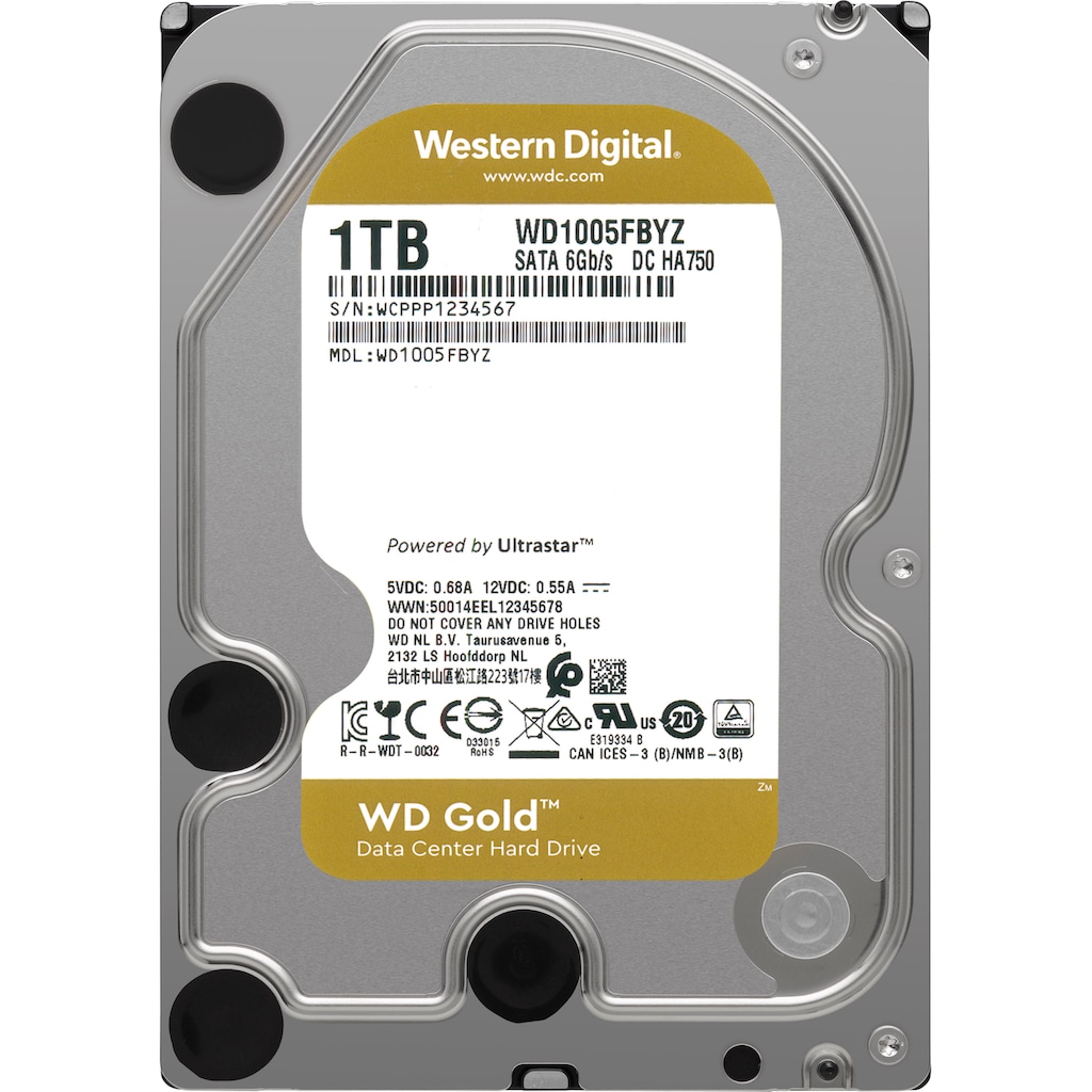 Western Digital HDD-Festplatte »WD Gold«, 3,5 Zoll, Anschluss SATA