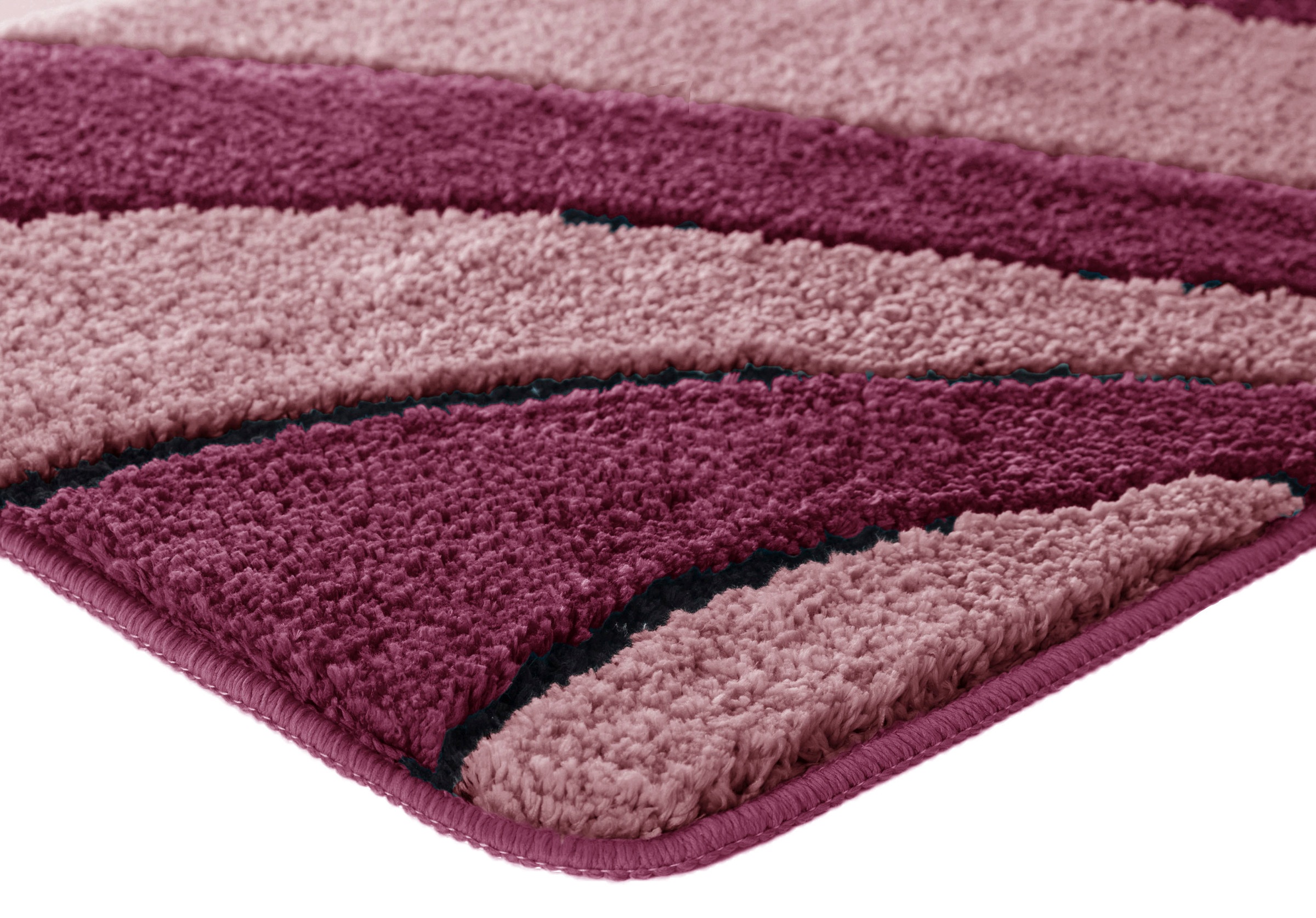my home Badematte »Anna, Badvorleger, Badezimmer Teppich«, rutschhemmend beschichtet, fußbodenheizungsgeeignet-schnell trocknend, Badteppich, Hoch Tief Effekt, Modern, Weich, Wellen