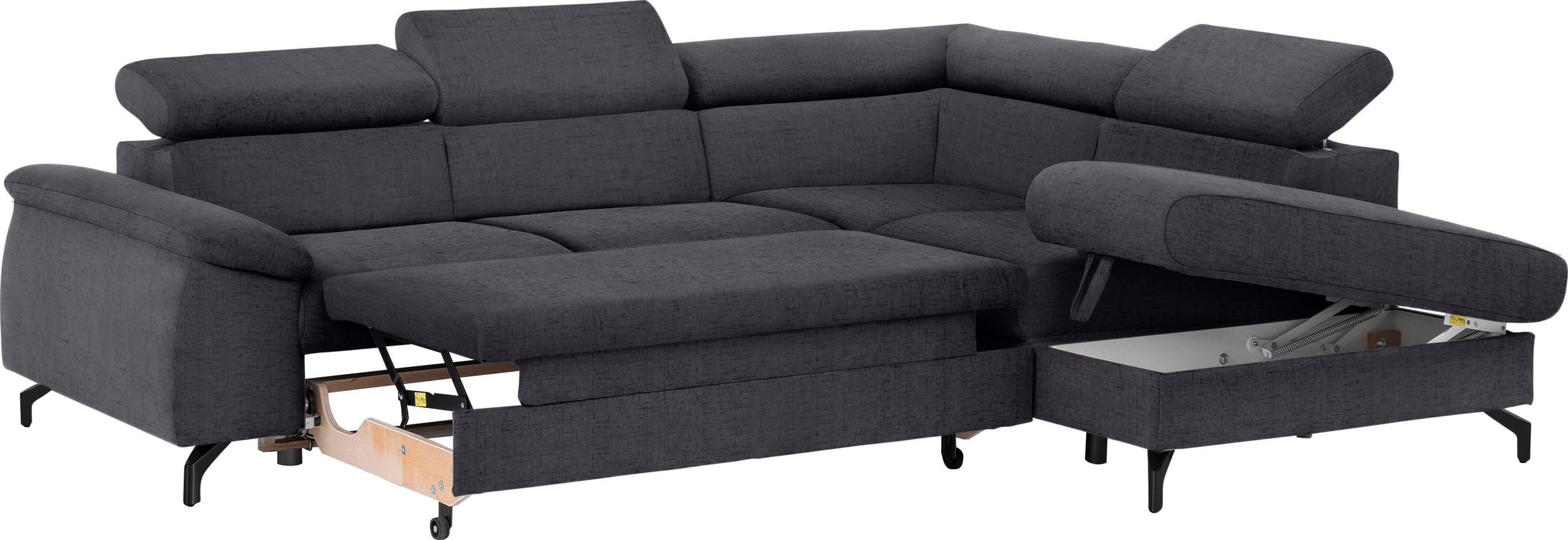 COTTA Ecksofa »Komaris L-Form«, mit Kopfteilverstellung, wahlweise mit Bettfunktion & Bettkasten