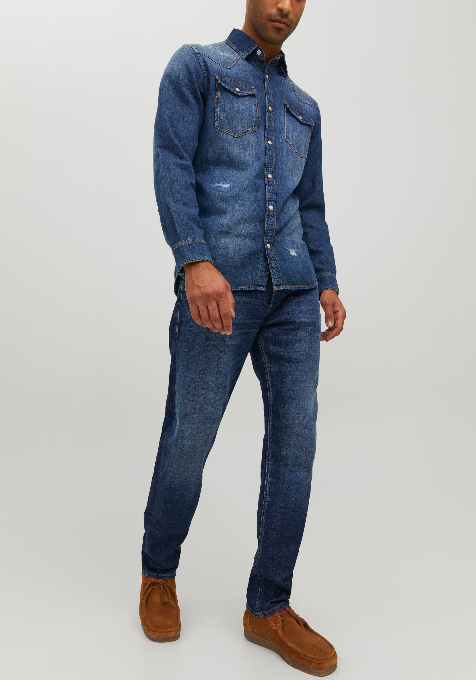 Jack & Jones Tapered-fit-Jeans »JJIMIKE JJORIGINAL CJ SN«, mit Five-Pocket-Design