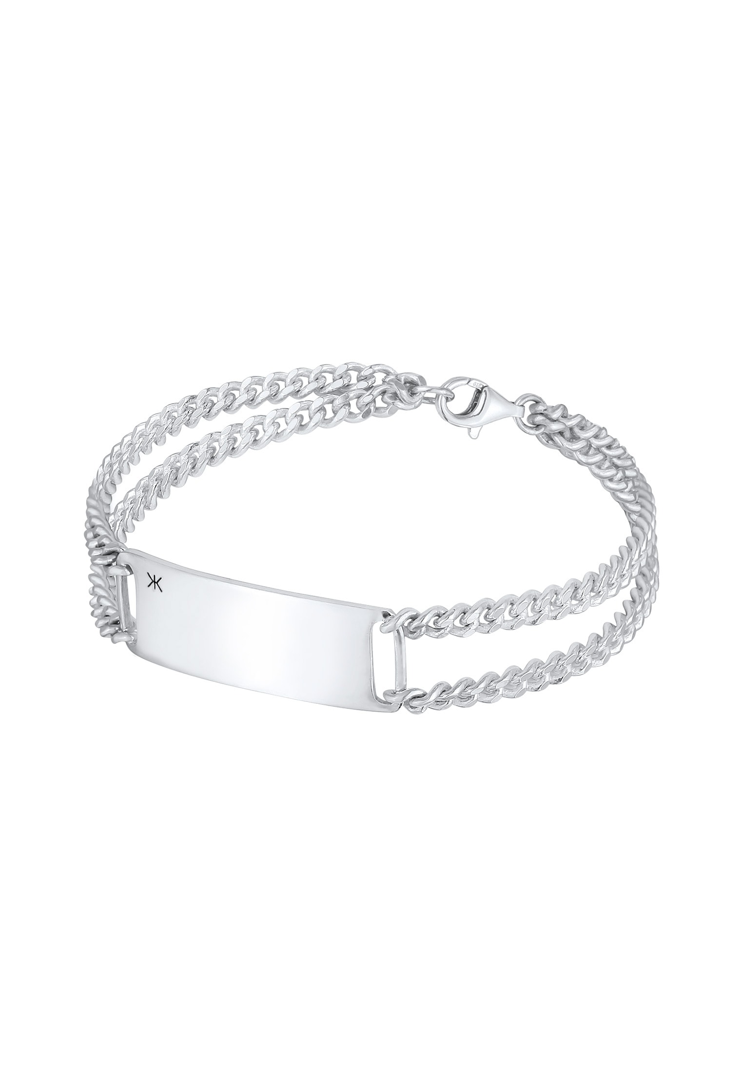 Kuzzoi Armband »Herren ID-Armband Platte Basic 925 Sterling Silber«