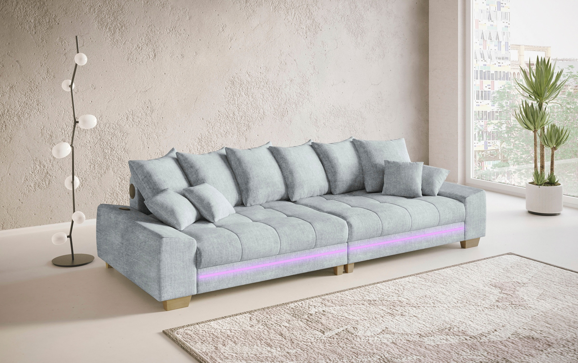 Mr. Couch Big-Sofa »Nikita II«, mit RGB-LED, Bluetooth-Soundsystem, Kaltschaum