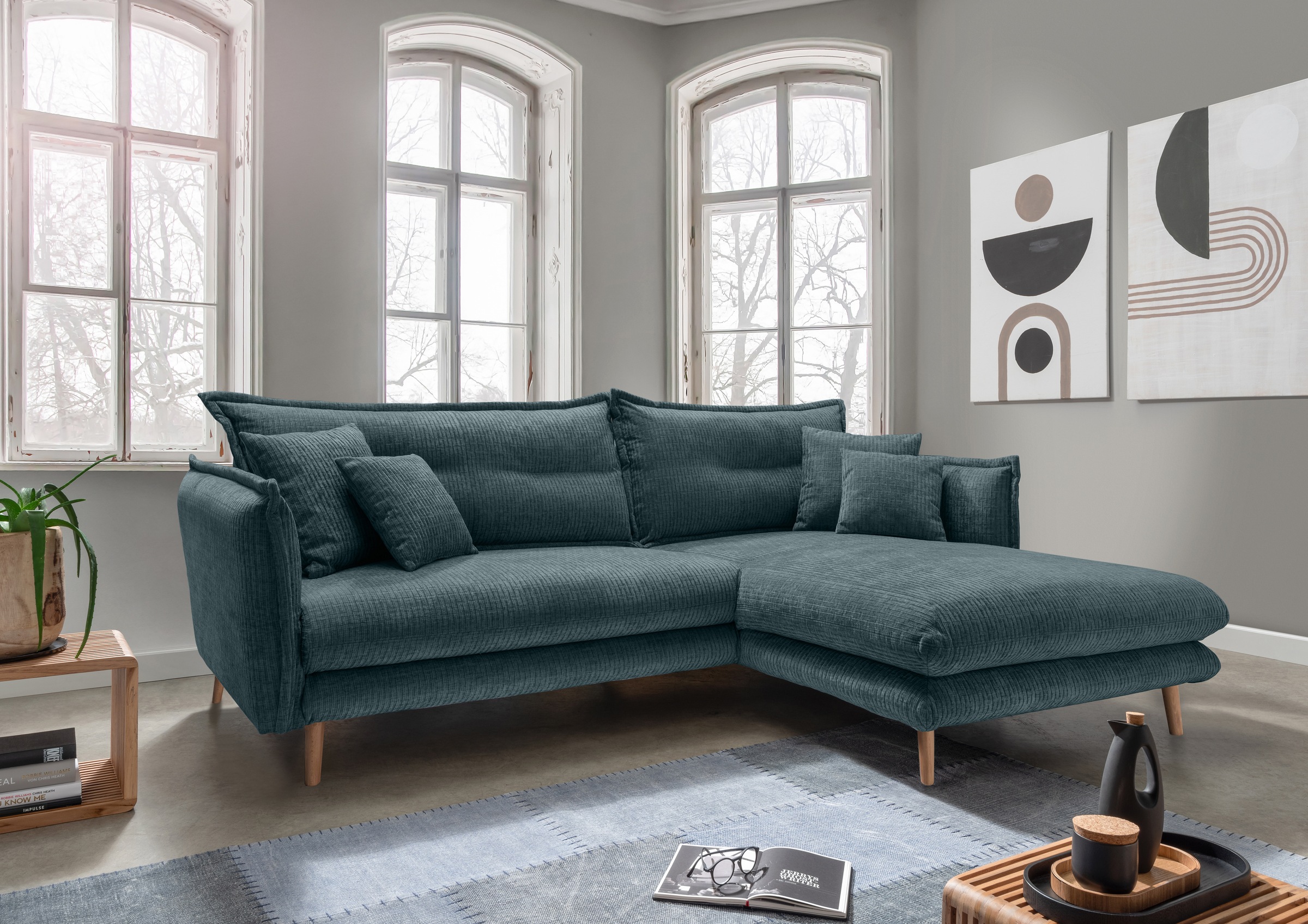 INOSIGN Ecksofa »Lazio modern und bequem, schmale Armlehnen, tolle Detailve günstig online kaufen