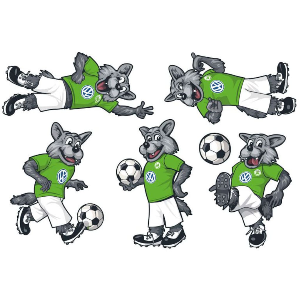 Wall-Art Wandtattoo »VfL Wolfsburg Wölfi Set«, (1 St.)