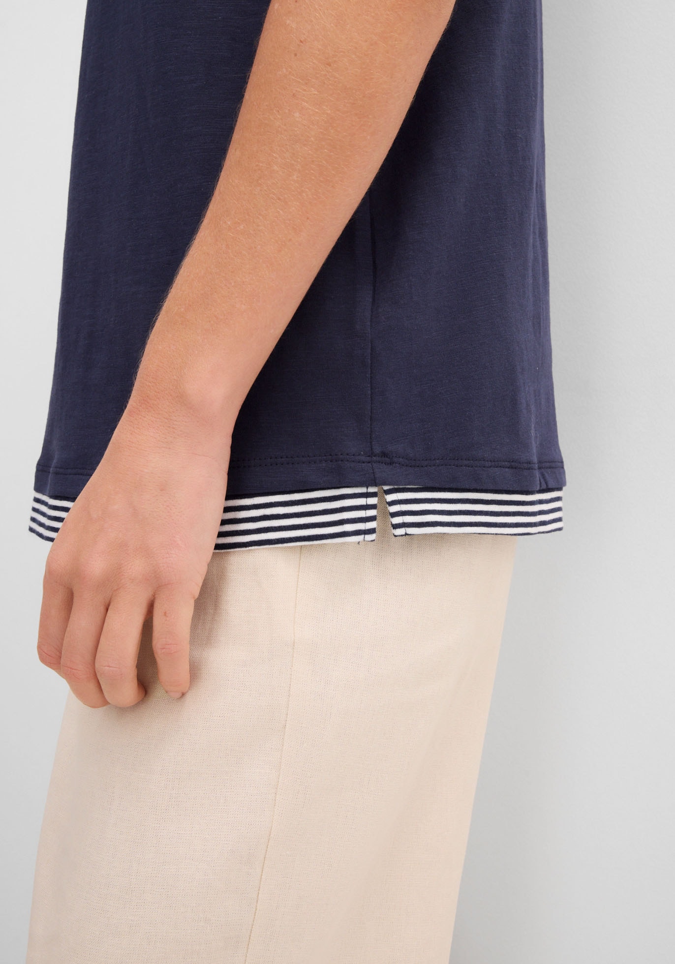 bonprix 2-in-1-Shirt bequeme Passform, Kurzarm, für den Alltag, aus Baumwolle