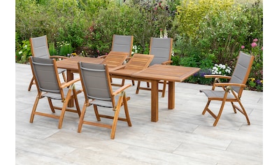 MERXX Garten-Essgruppe »Acapulco«, (7 tlg.), 6 Stühle mit ausziehbarem Tisch kaufen