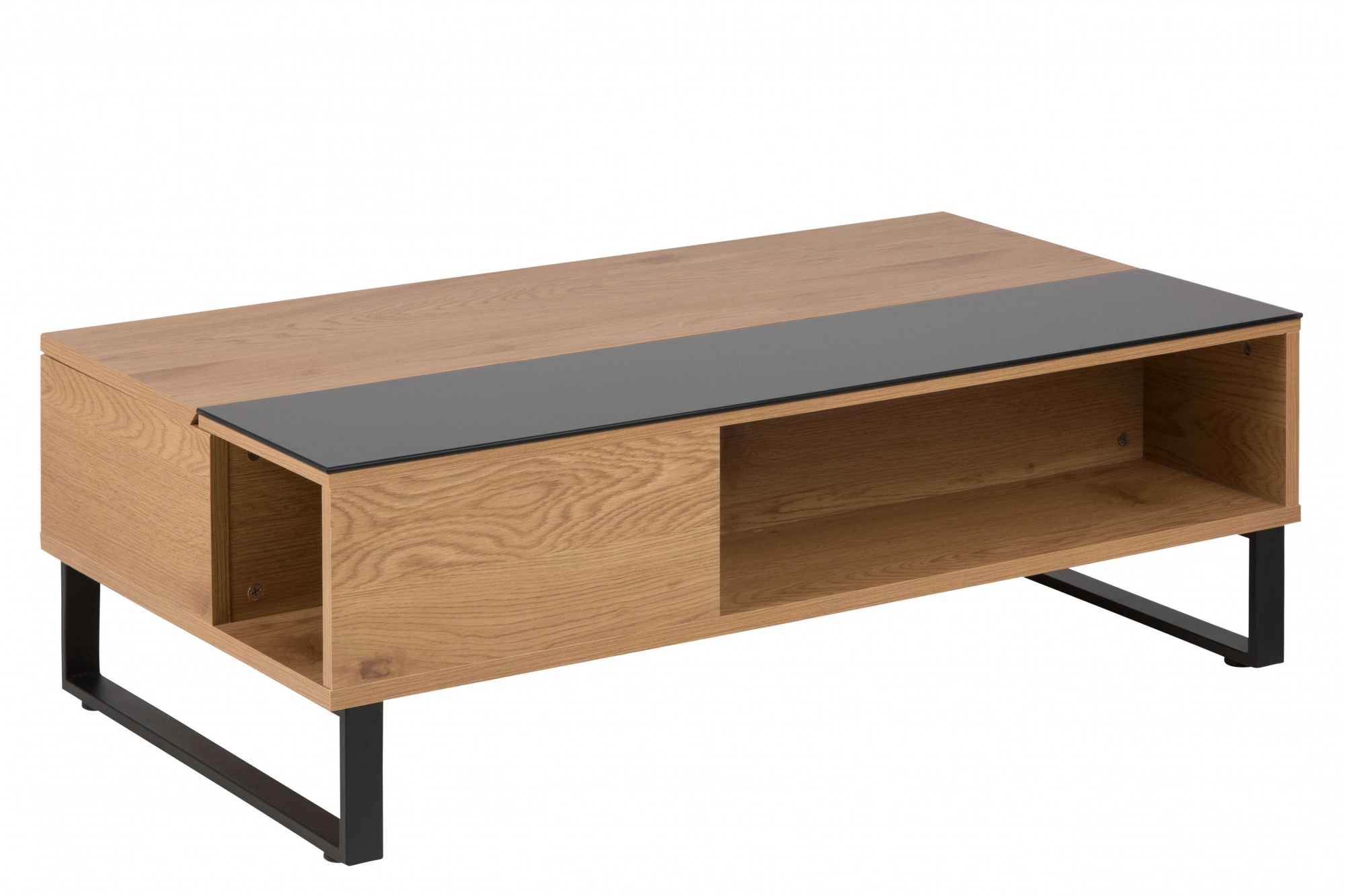 ACTONA GROUP Couchtisch »Azalea«, Sofatisch, Kaffeetisch, Glas, Kufengestell, Höhenverstellbar, Stauraum