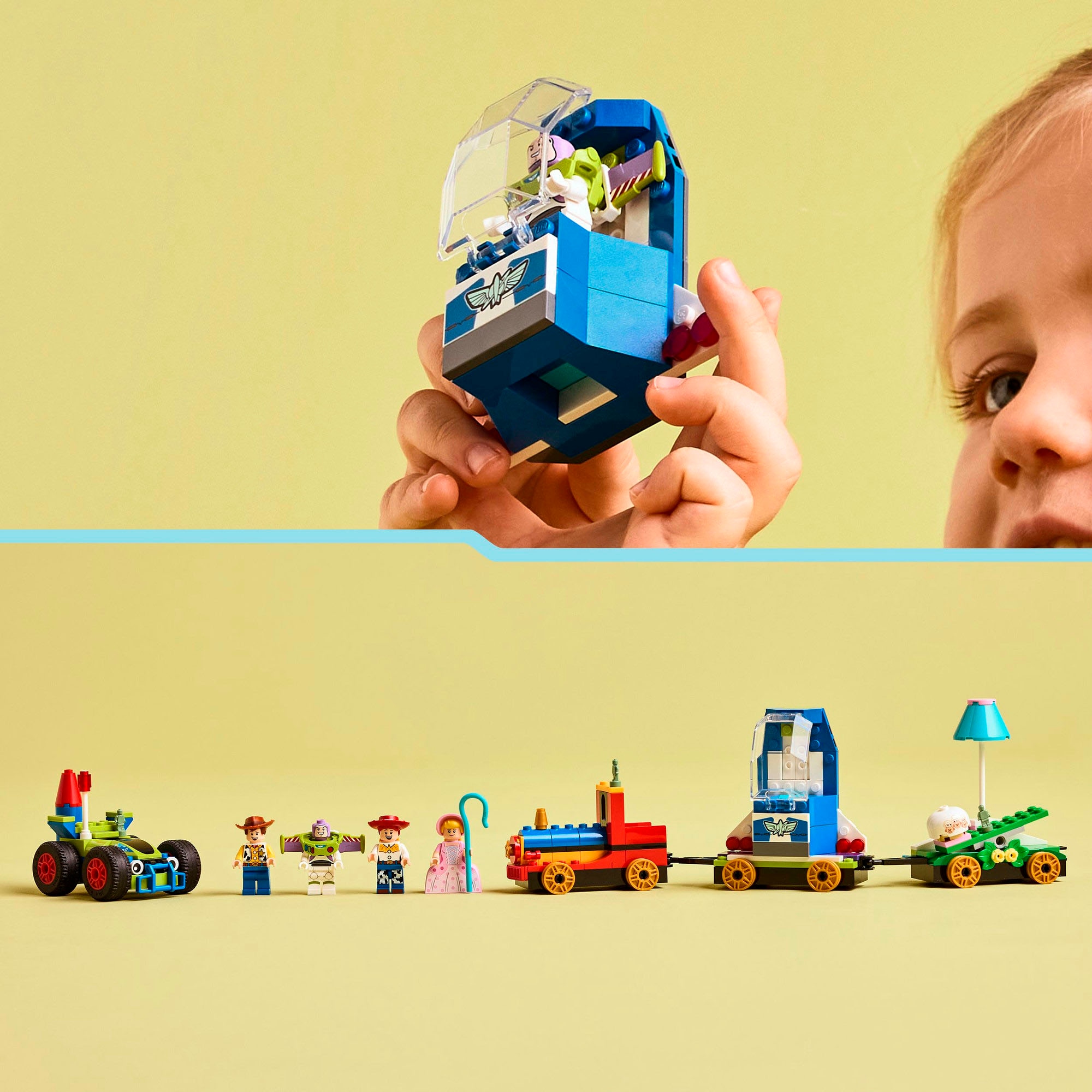 LEGO® Konstruktionsspielsteine »Partyzug und das Auto RC aus Toy Story (43264), LEGO Disney Pixar«, (206 St.), Made in Europe
