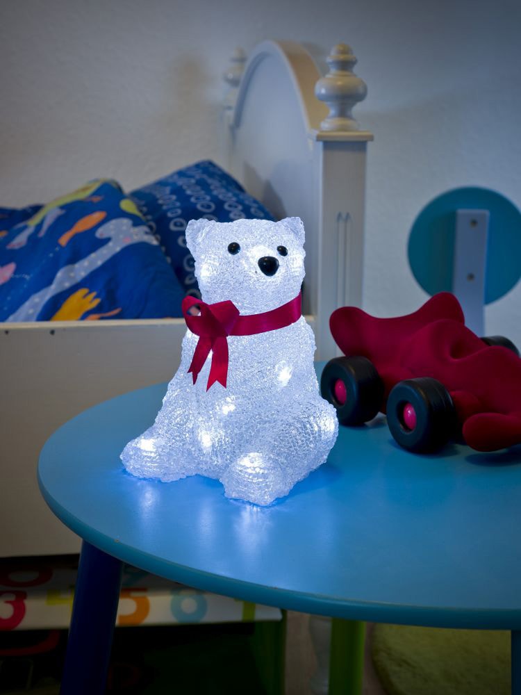 KONSTSMIDE LED Dekofigur mit Schleife«, Raten kalt auf 16 roter »LED Dioden weiße bestellen Eisbär Acryl